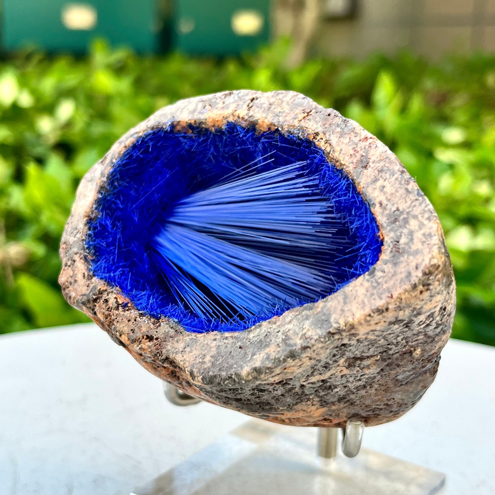 451G Blue Natural Goethite Crystal Quartz Energy Ore Healing Mineral Specimen