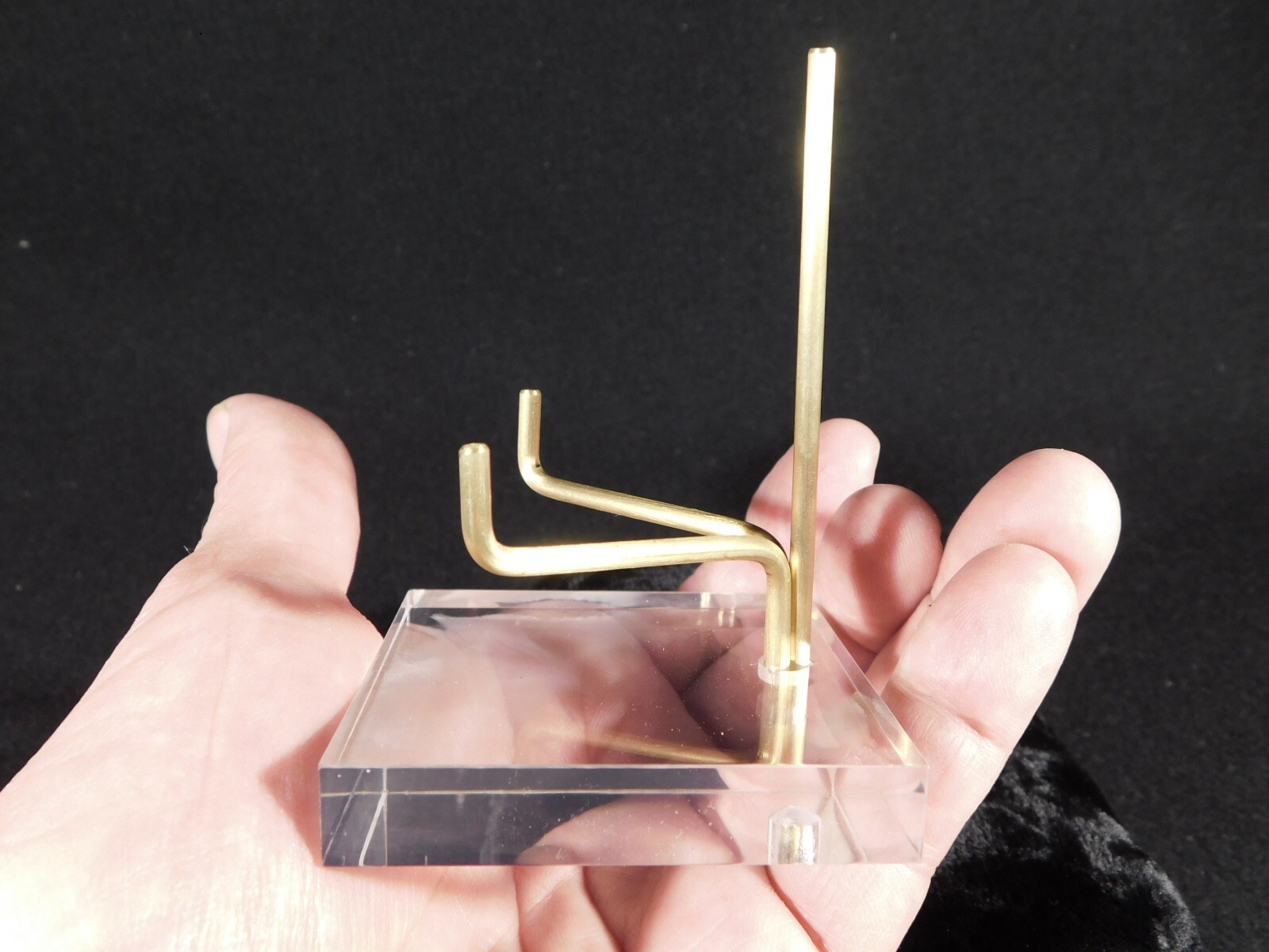 Easel Display Stand Brass Medium Size Adjustable Clear Acrylic Base