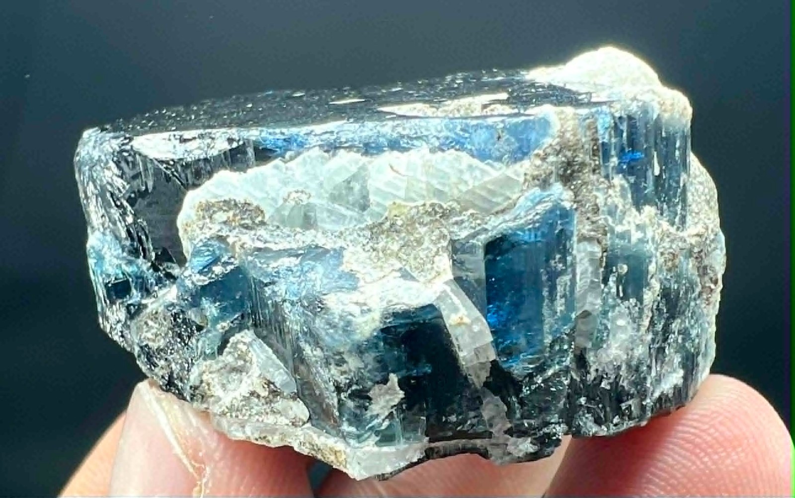 360 Carat Ultra Rare !!! Ink Blue Tourmaline Huge Crystal @Afg
