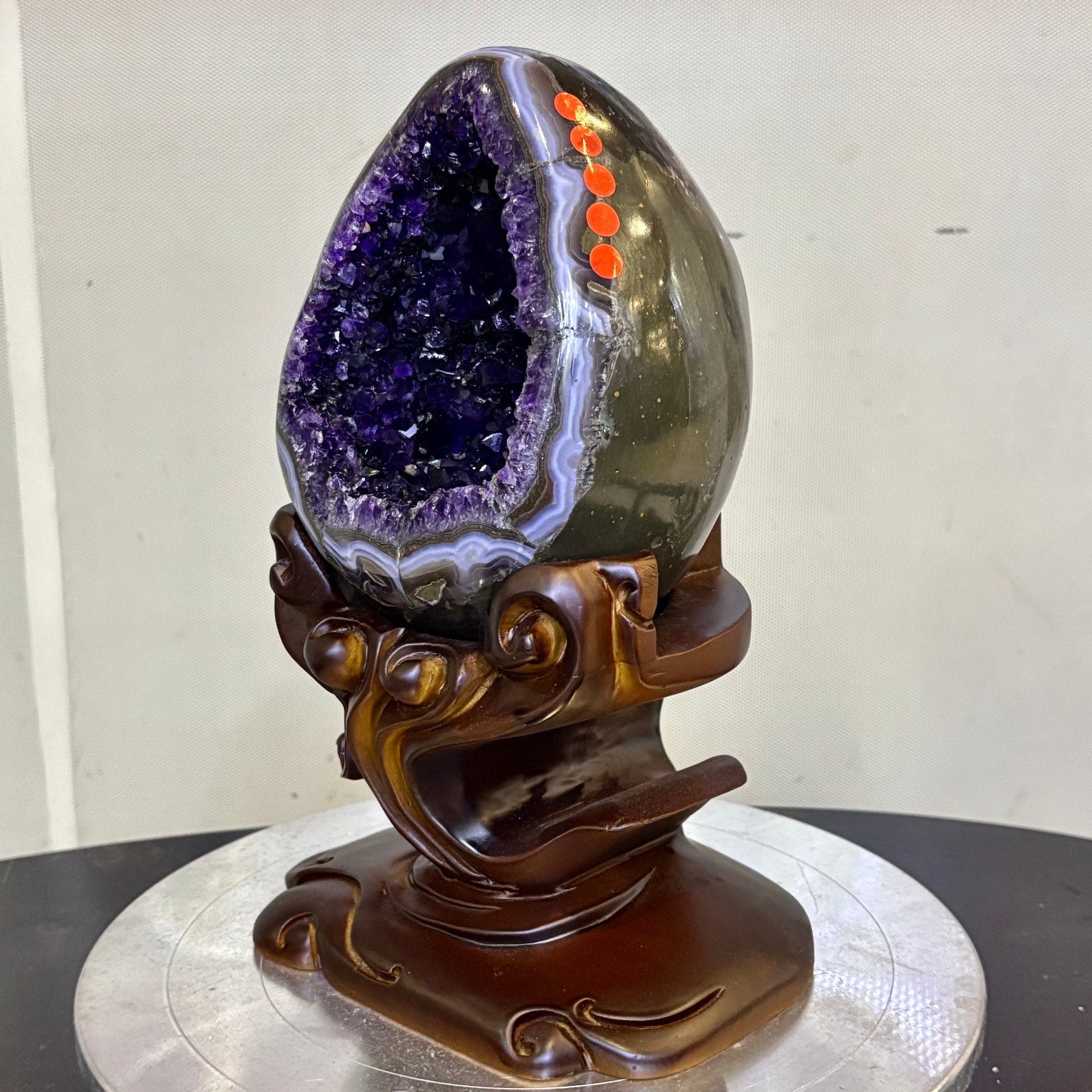 10.3LB Natural amethyst Dinosaur egg Quartz Crystal specimen healing