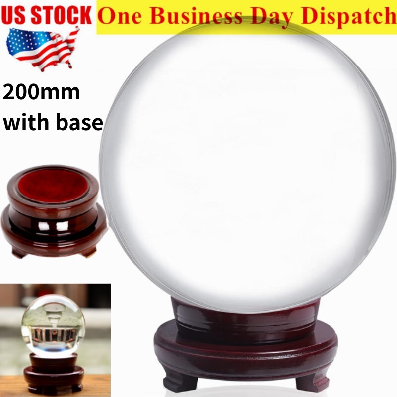 200mm 7.87″ Clear Crystal Ball Large Sphere Free Stand Venue Decoration