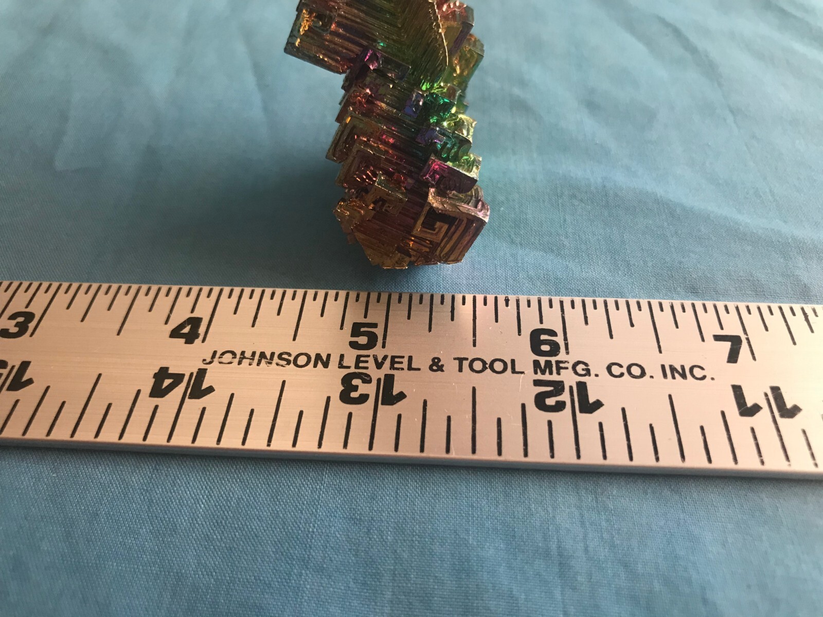 Pretty 2.4 Ounce Large 2” x 1-5/8” x 1” Piece of Rainbow Bismuth Crystals