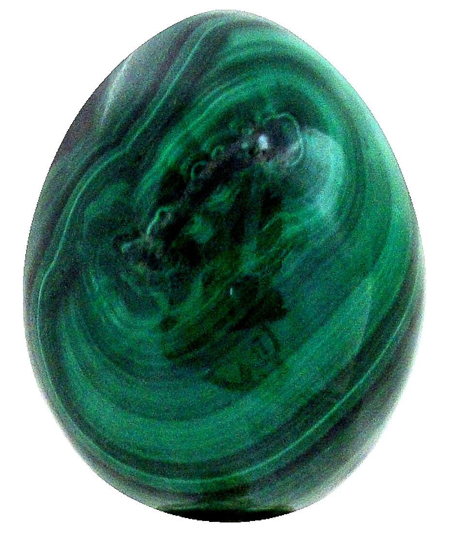 Polished Malachite Egg 9.8 oz – 2.25 x 1.75 inches – MAL083EGG -Bull’s eye Green