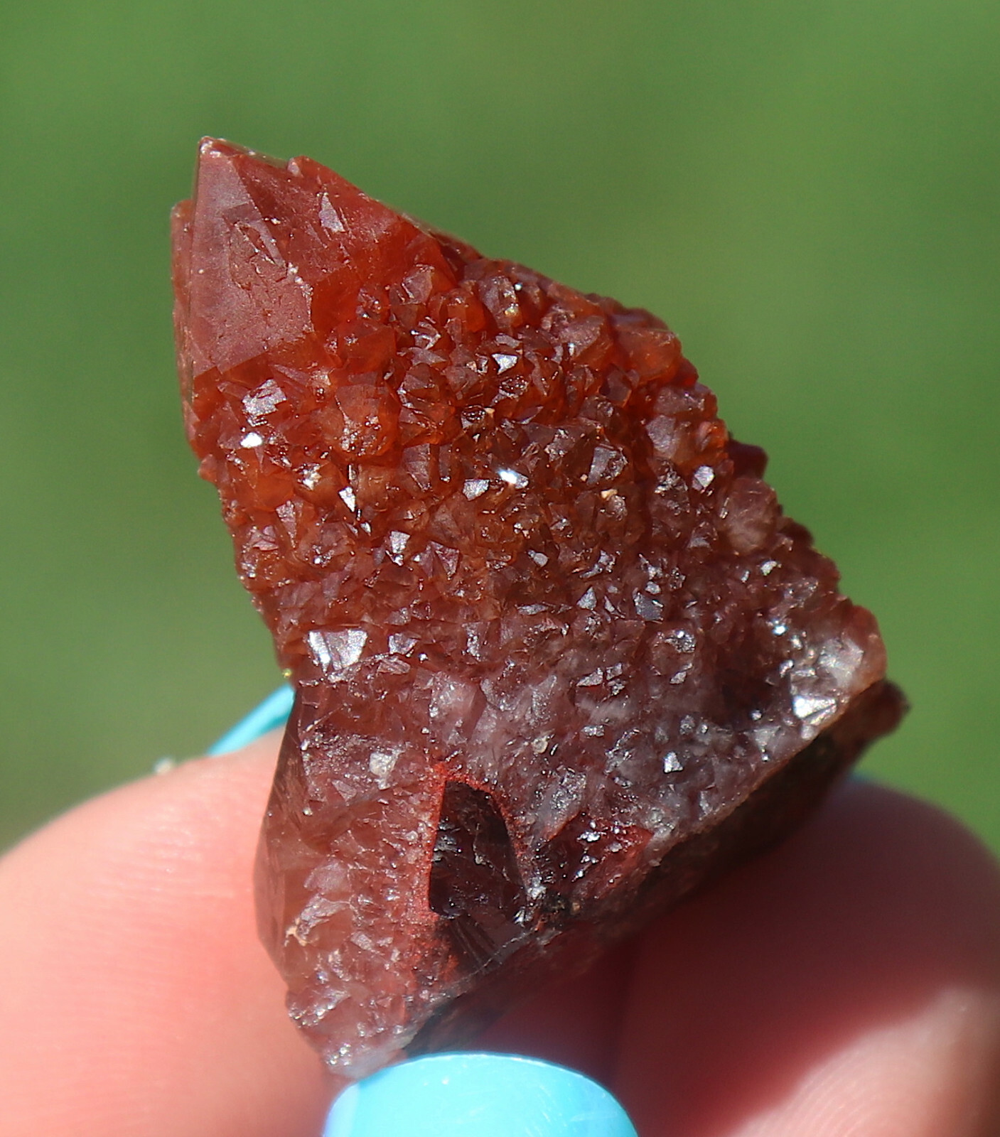 Red Quartz Ferruginous Quartz Crystal Cluster From Morocco 3.3 Cm’s
