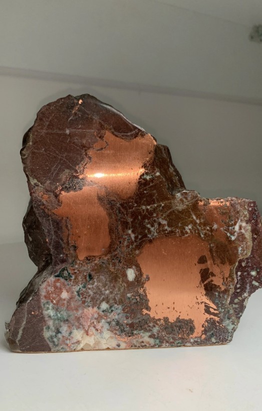 Very High Grade Native Copper Ore – Mirror Polished Self-Standing Display Piece