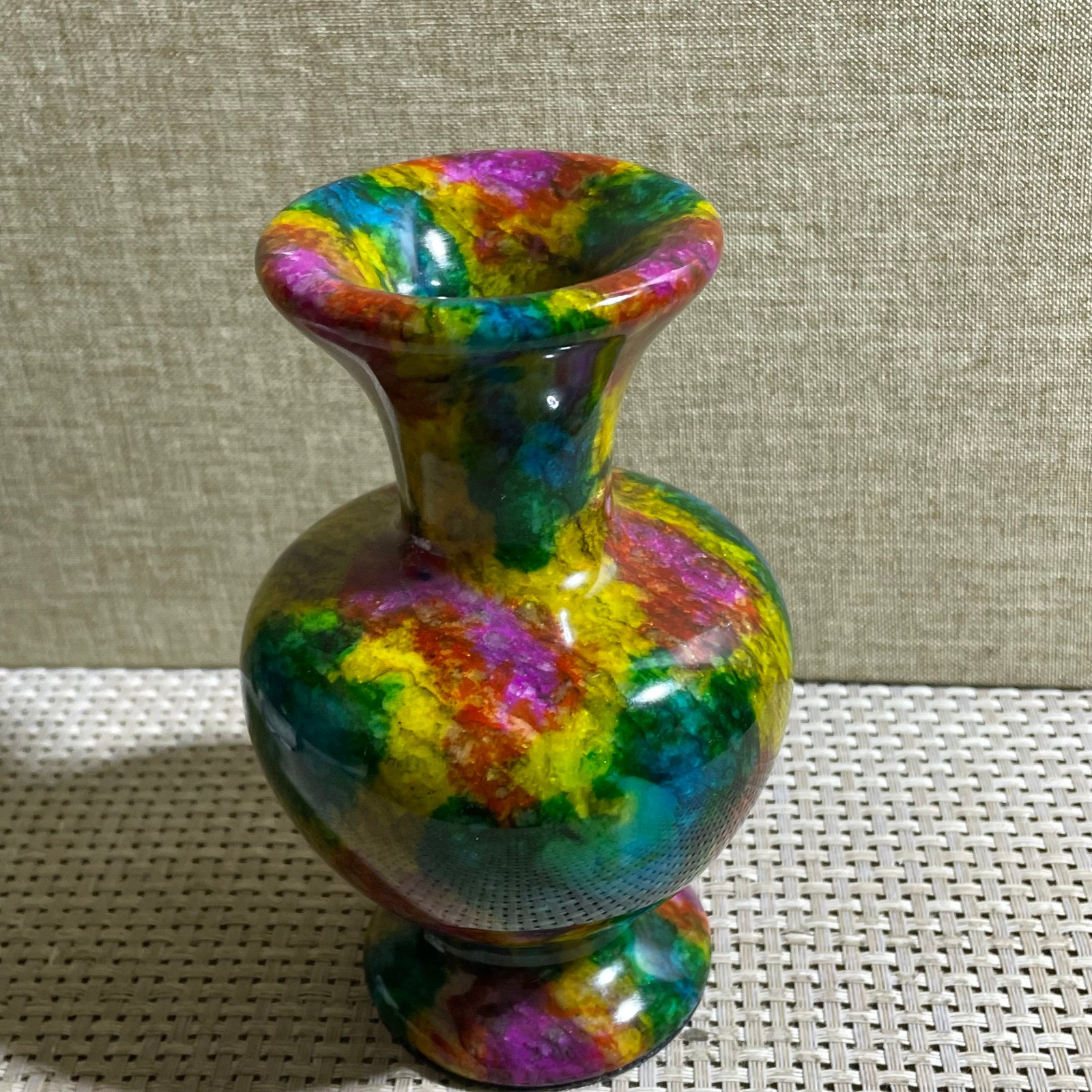 835g Seven Colors Jade vase specimen Decorative -Taiwan China
