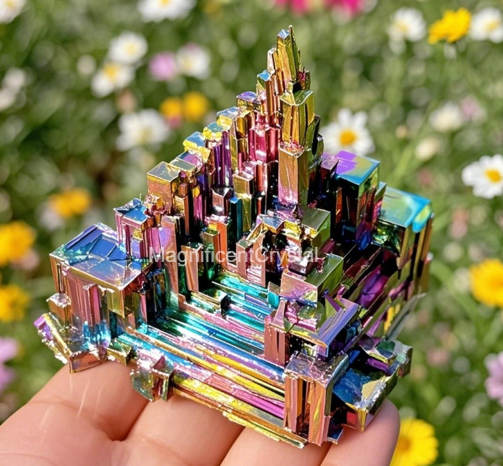 2025HOT Aura Bismuth Gemstone Stone Quartz Crystal Home Decor Healing Reiki Gift