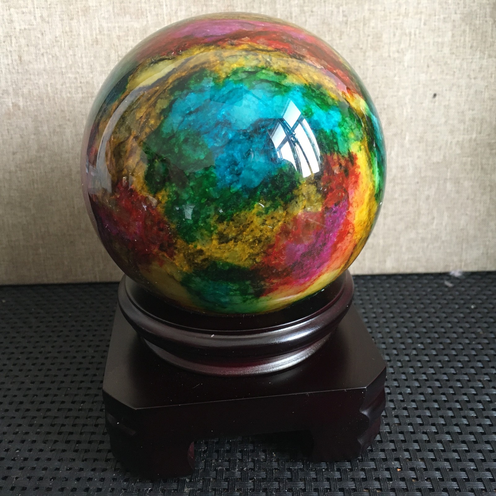 1468g “Seven Colors Jade” crystal sphere specimen -Taiwan China