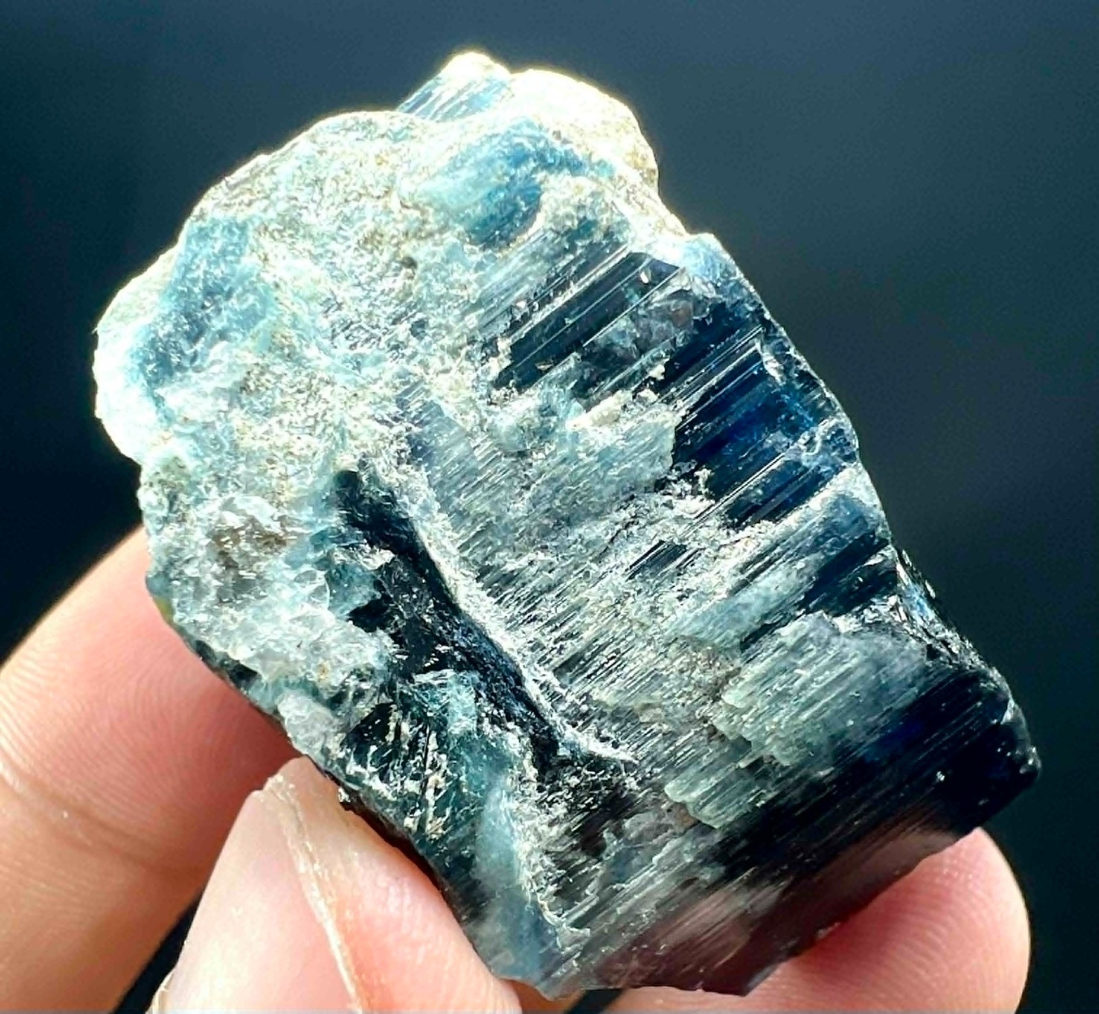 360 Carat Ultra Rare !!! Ink Blue Tourmaline Huge Crystal @Afg