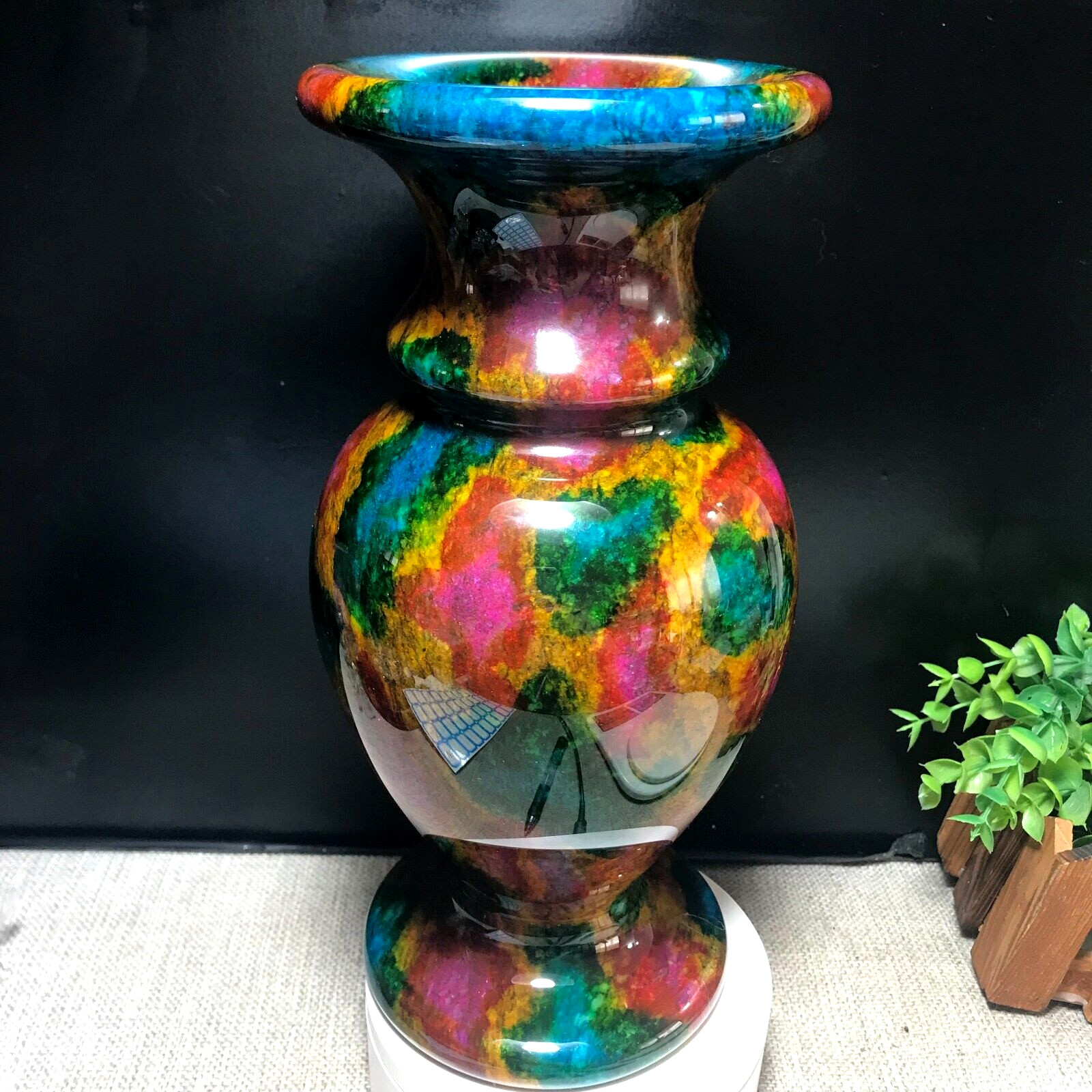 1PCS 3.2kg “Seven Colors Jade” Crystal Quartz Vase Specimen Collection