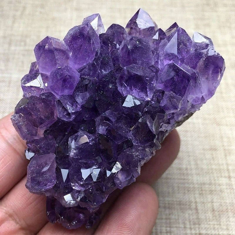 Natural Purple Amethyst Crystal Point Stone Cluster Quartz Druzy Geode Reiki