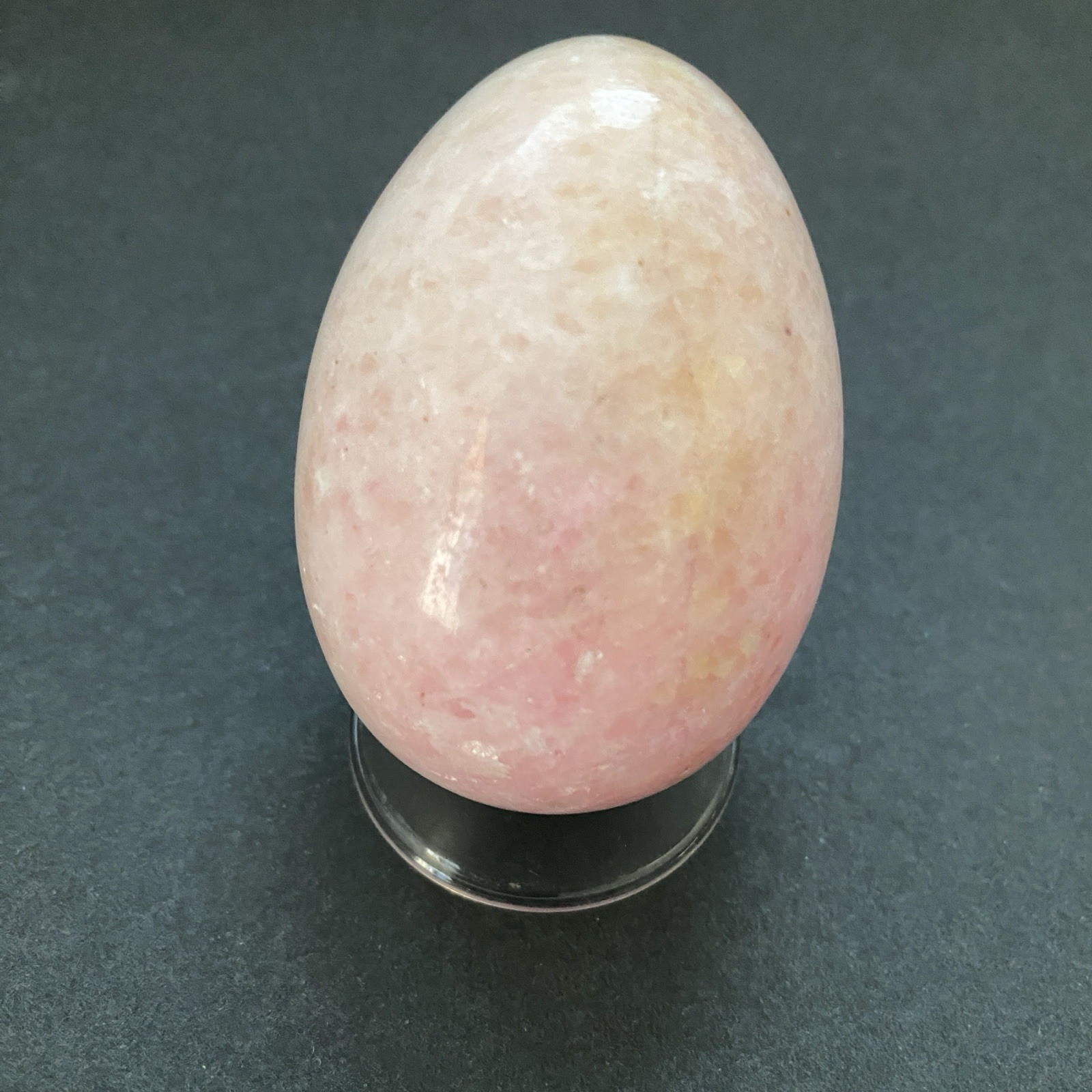 Natural Onyx Stone Egg With Stand Hand Polished Banded Agate Calcite Crystal