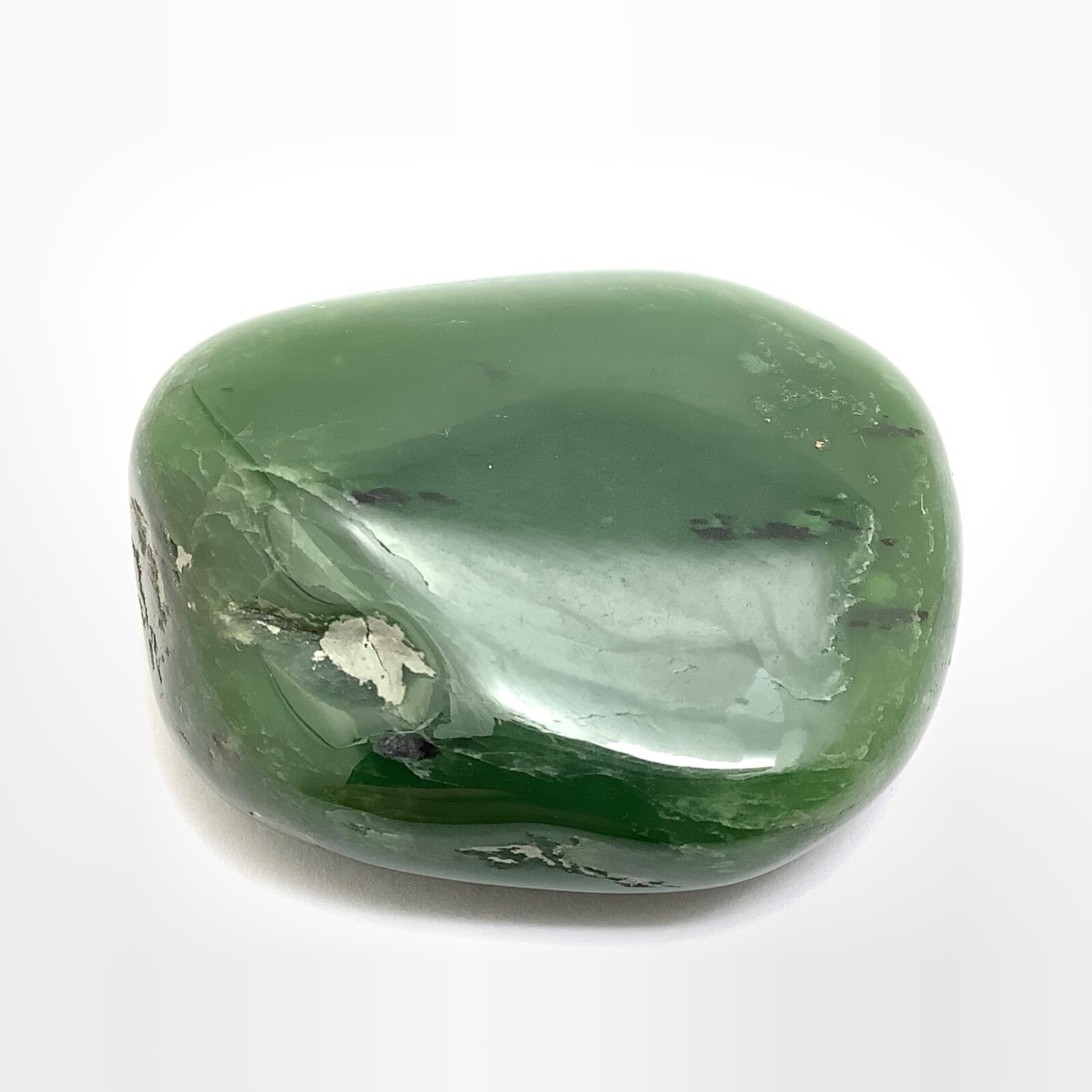 Siberian Jade Pebble Primo Green Polish Nephrite Jade Stone Specimen Siberia 35g