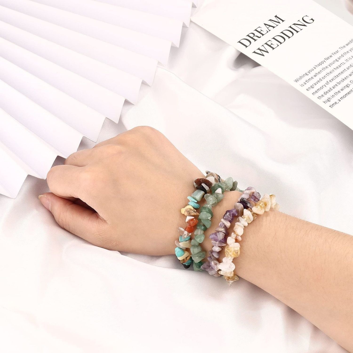10pcs Reiki treatment Crystal Quartz Natural Stone Bracelet Charm Raw chip