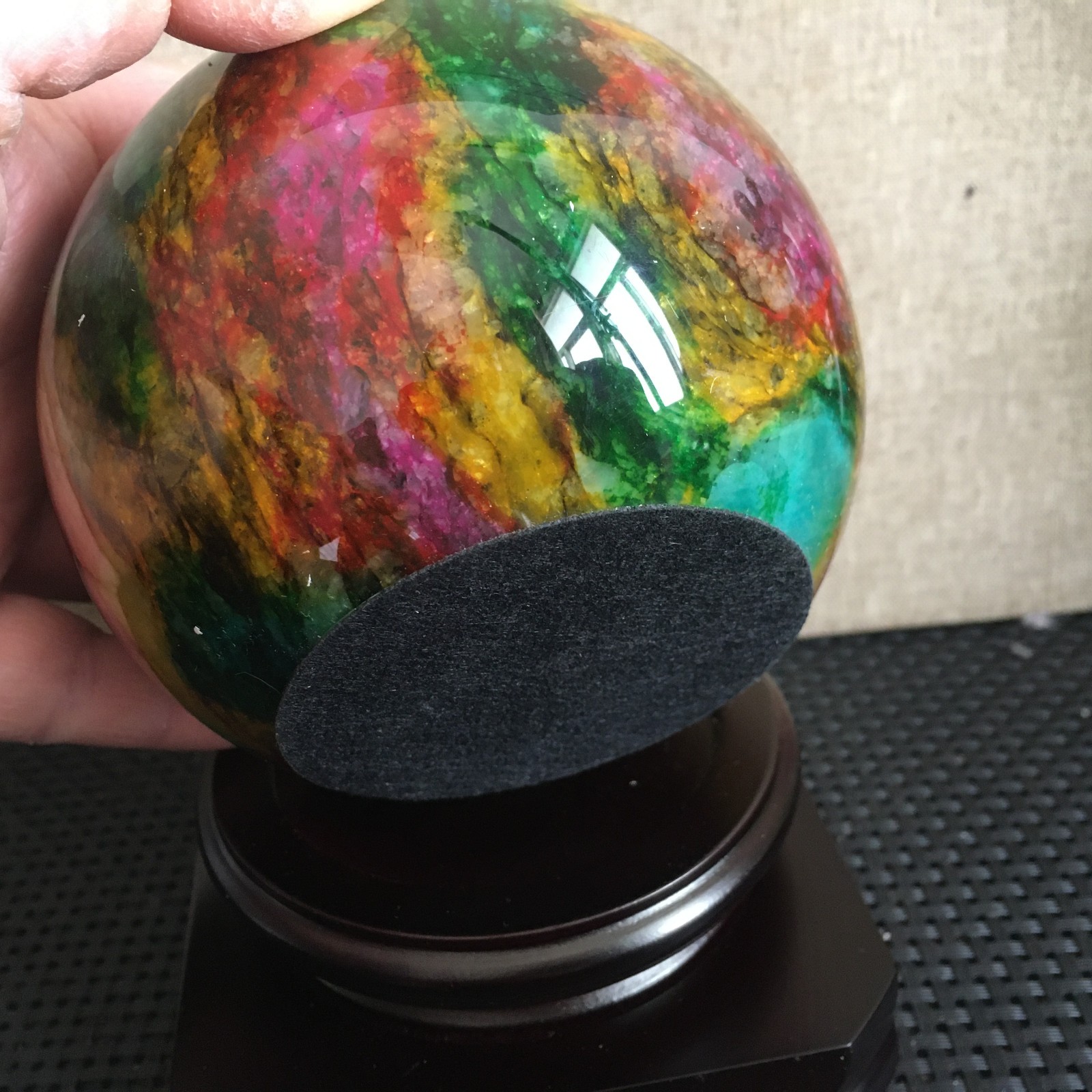 1468g “Seven Colors Jade” crystal sphere specimen -Taiwan China