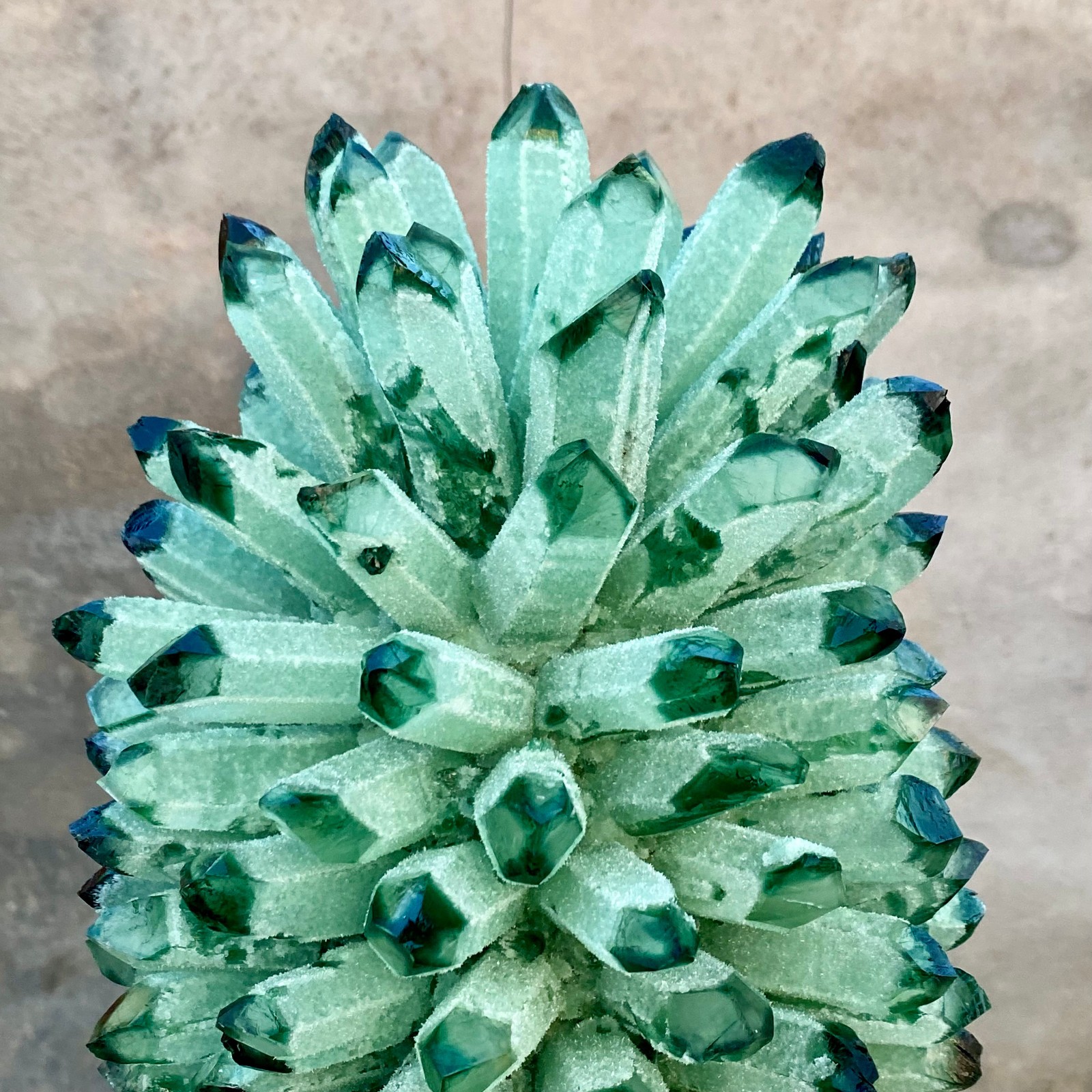18.95LB Newly Discovered GREEN Phantom Quartz Crystal Cluster Mineral Sample