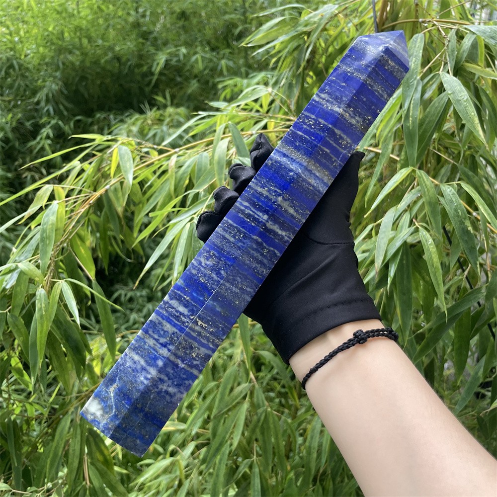 3.7LB 12.9″ Natural Lapis Lazuil Obelisk Tower Crystal Quartz Reiki Healing
