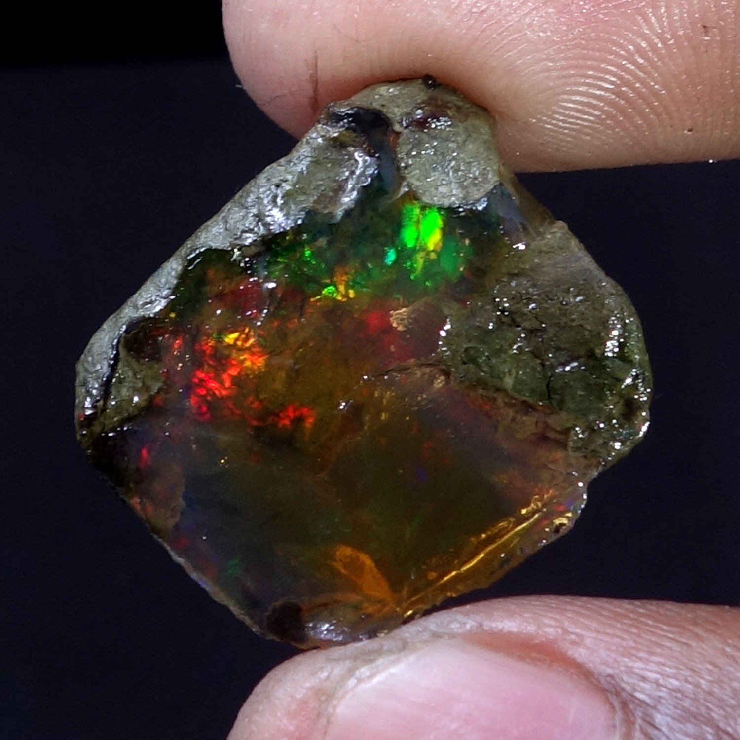 16.00 Carat Natural Ethiopian Loose Rough Raw Opal Gemstone Multi Fire Oil Rough