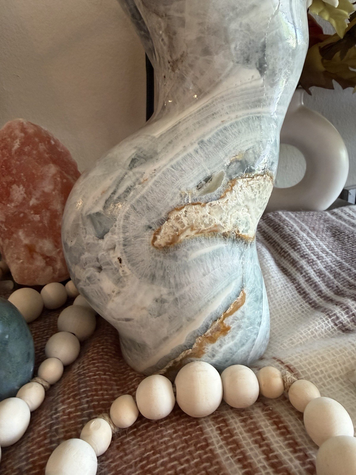 Large 22 lb Natural Fluorite Goddess Torso Crystal Carving Sculpture 9.75kg