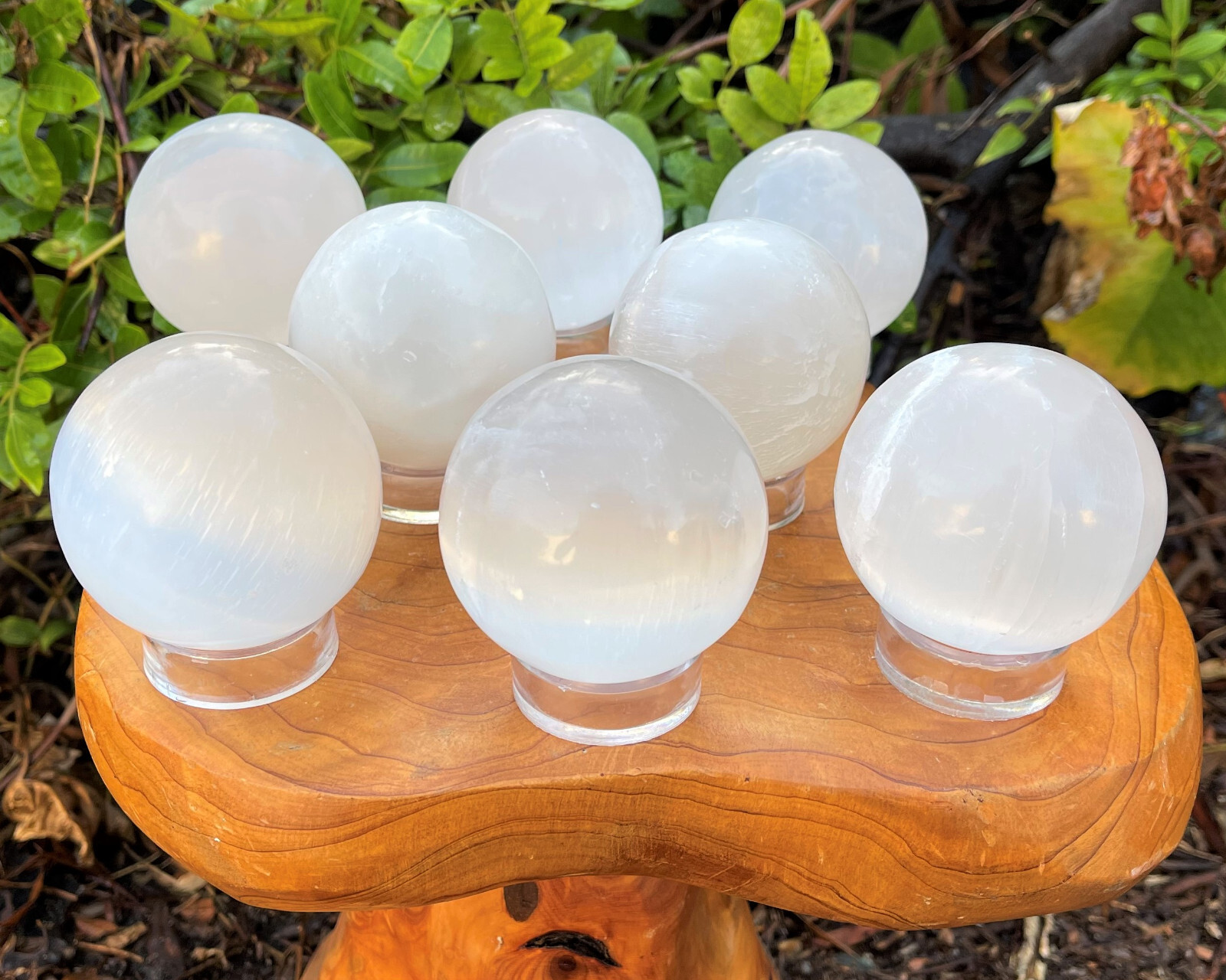 Selenite Crystal Sphere + Stand, JUMBO 3″ (Polished Selenite Crystal Healing)