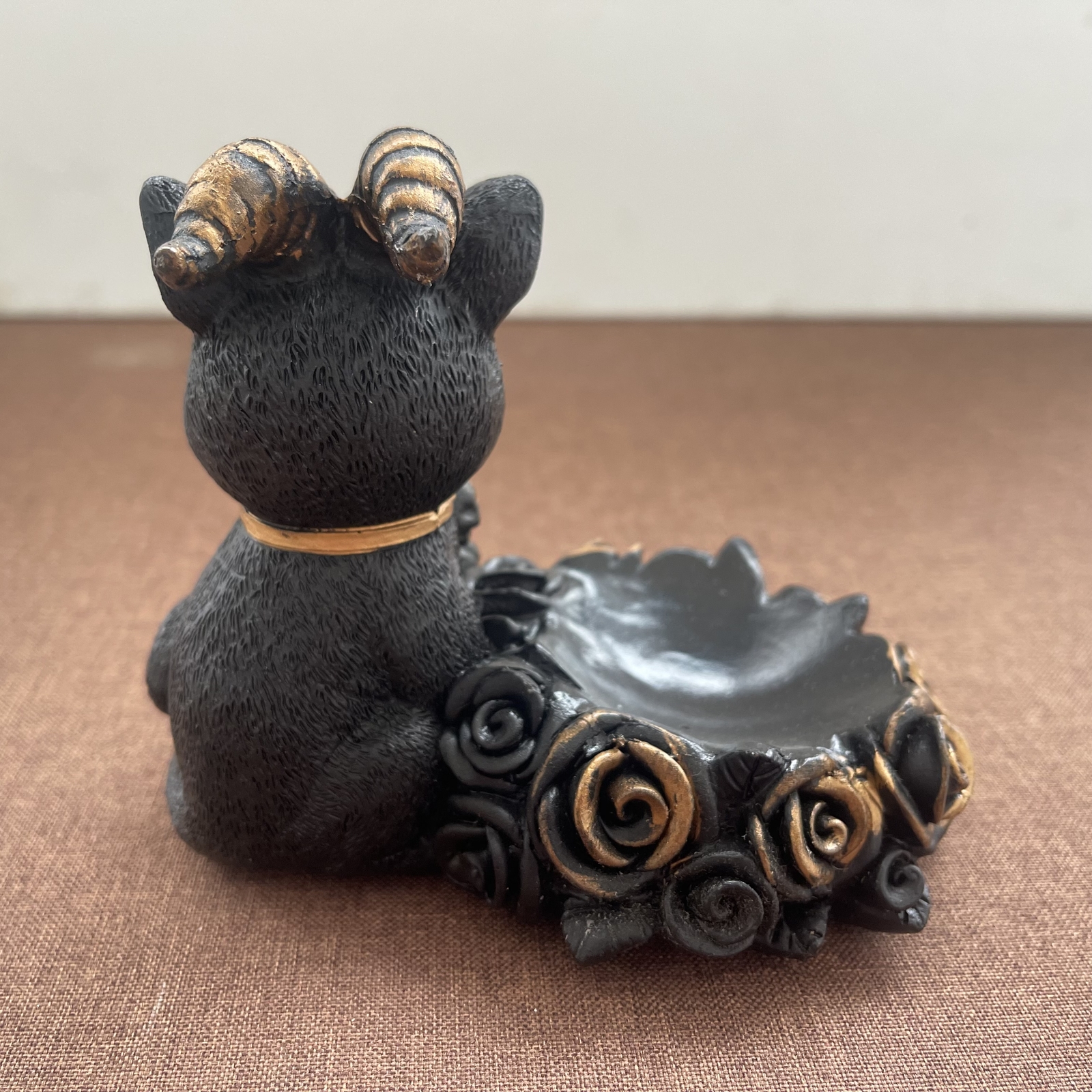 Sheep horned cat Sphere Stand Base Crystal Ball Hand Made Display