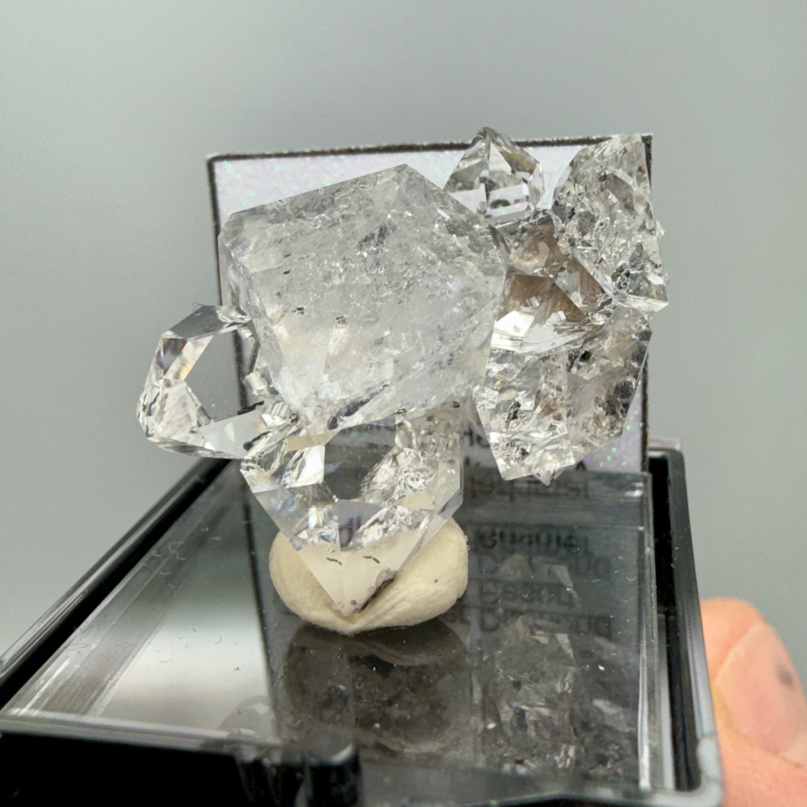 A Grade Herkimer Diamond Gem Cluster, 12 Crystals w/ Minor Black Hydrocarbon