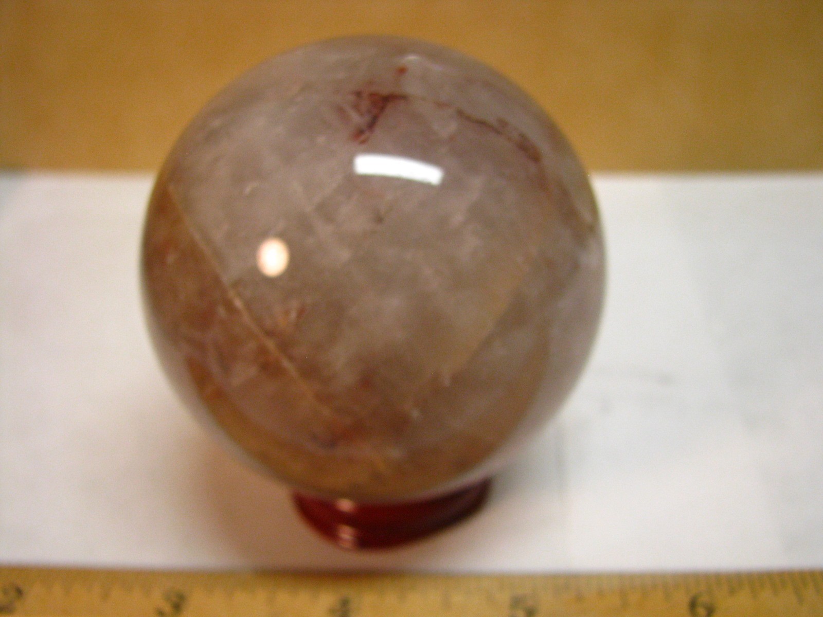 .9lb 2.6inchs SMOKY QUARTZ SPHERE BRAZIL #014