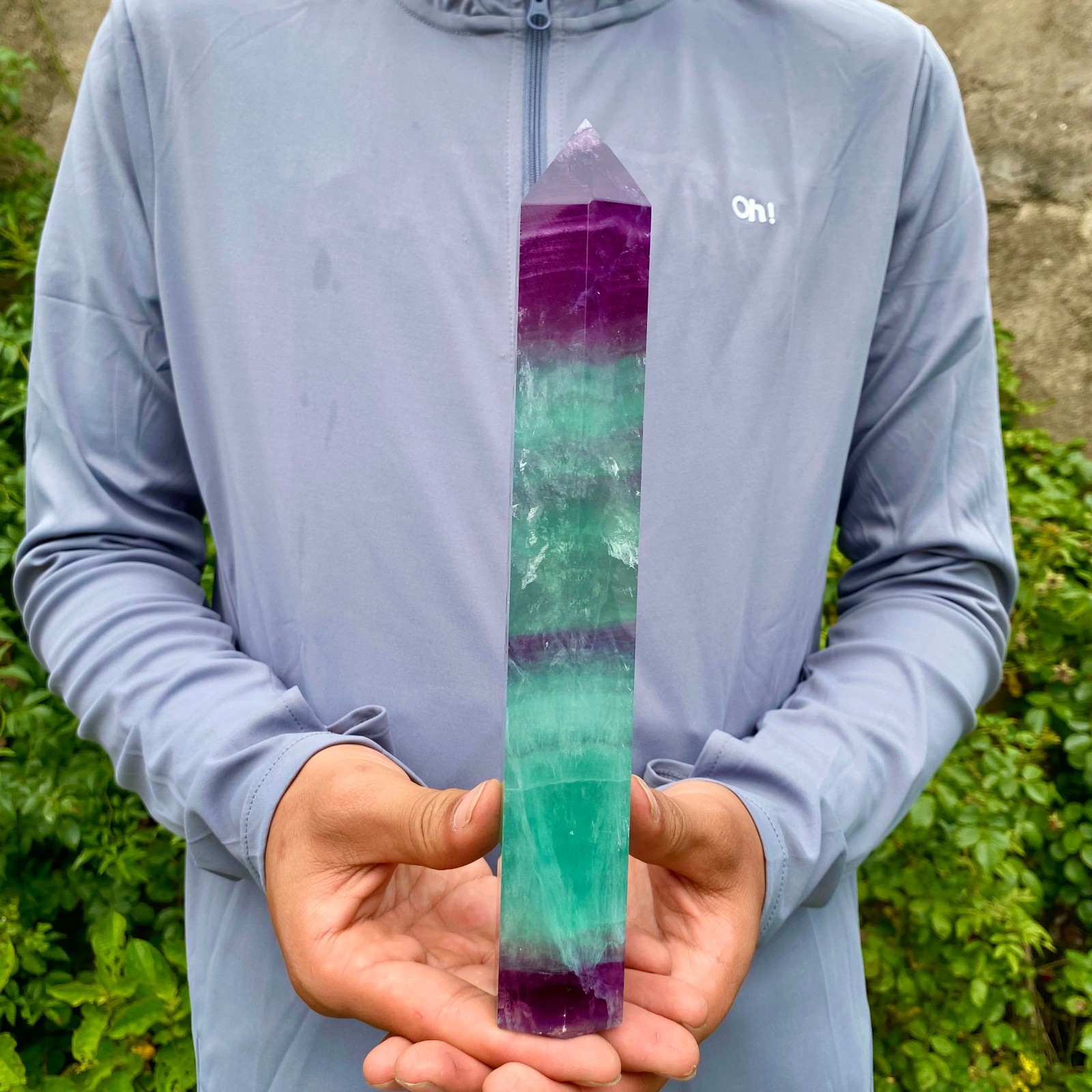 1.9LB Natural unique colored fluorite pillar quartz crystal sample