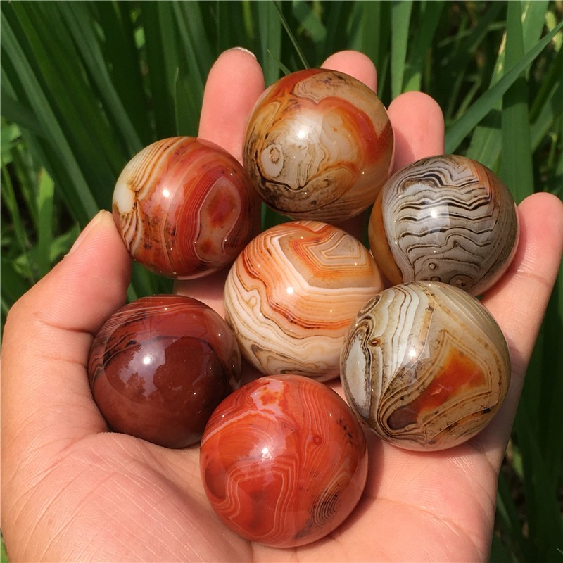 30mm+ Natural Sardonyx Agate Sphere Quarzt Crystal Ball reiki Randomly send 1PC
