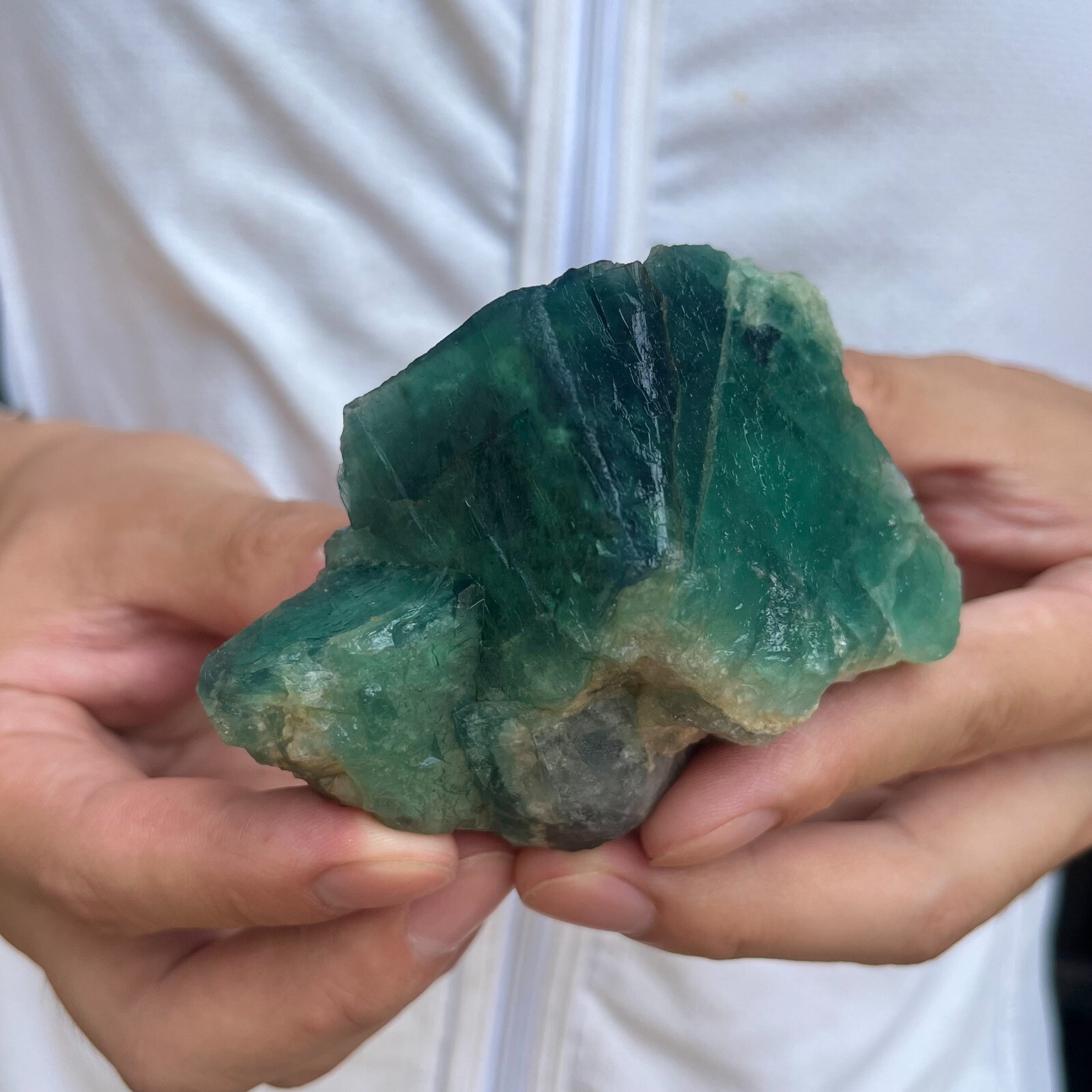 340g NATURAL Green Cube FLUORITE Quartz Crystal Cluster Mineral Specimen