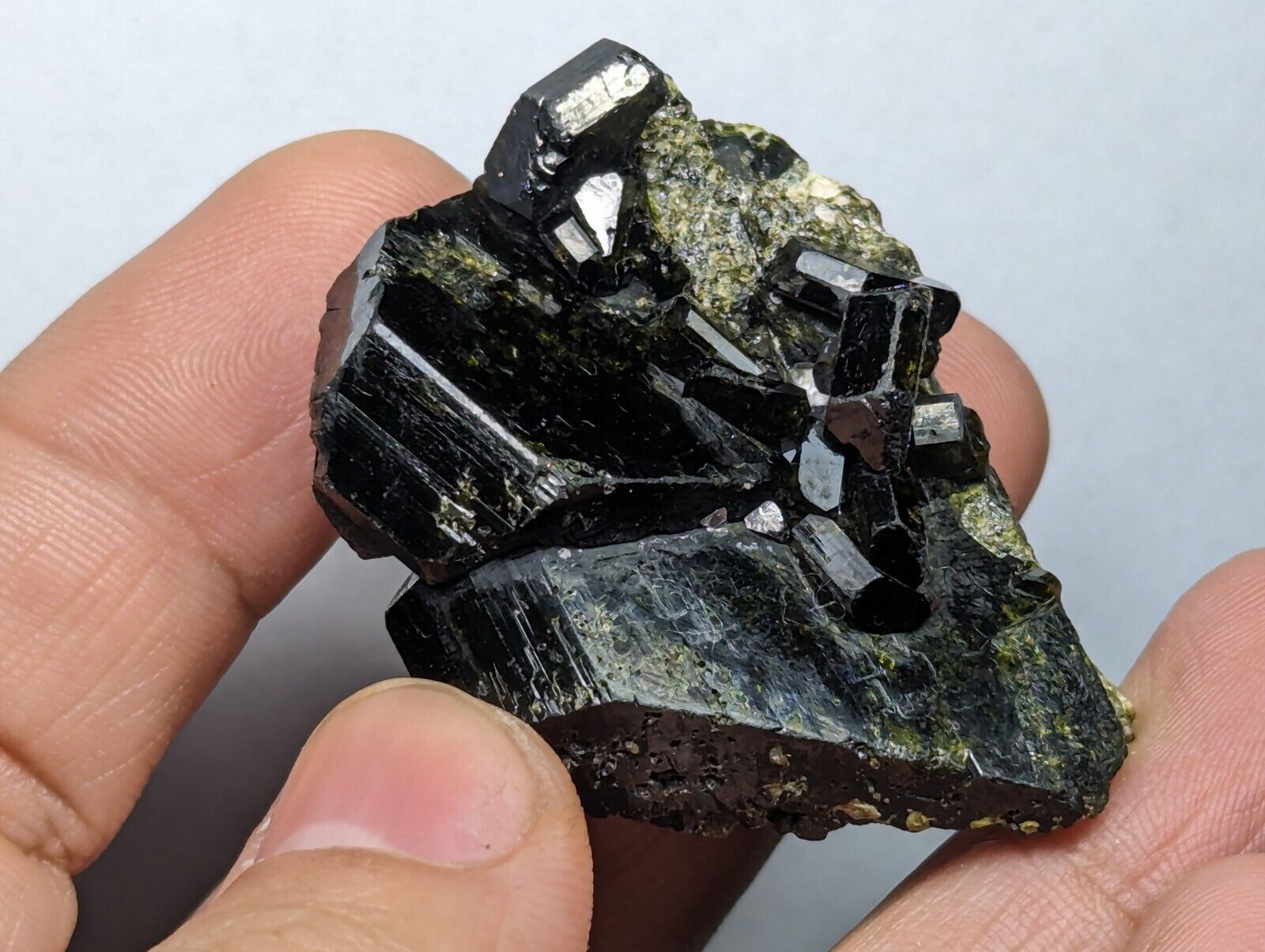Terminated Magnetic (Magnetite) Epidote Crystal From Baluchistan, Pakistan.