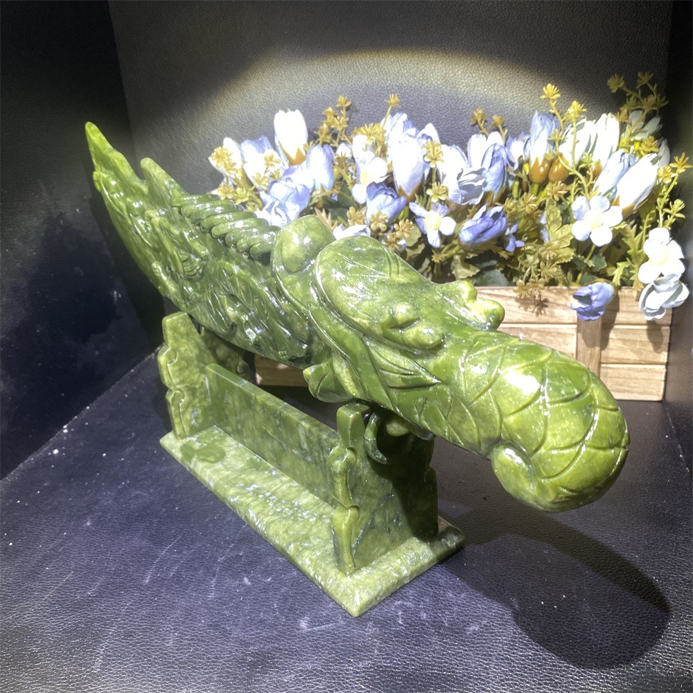 4LB 14.6″Natural Xiuyan Jade Broadsword Crystal Heal Carving Quartz Decor Energy