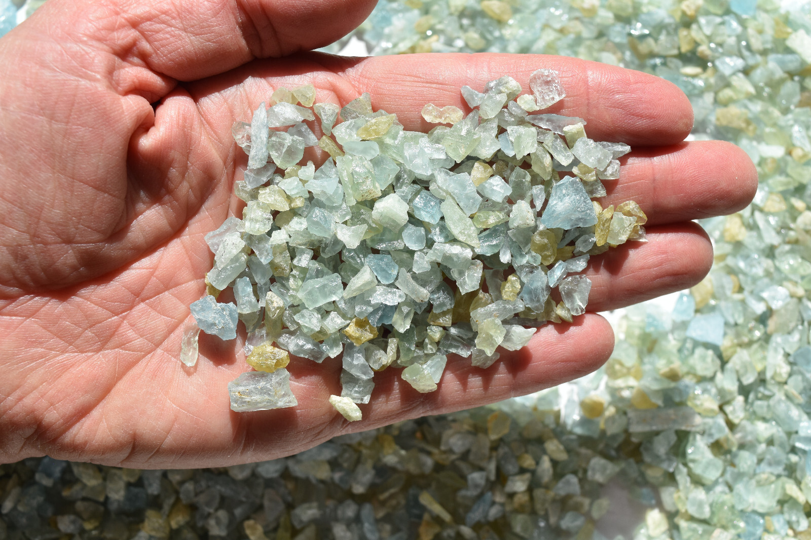 WHOLESALE Aquamarine / Beryl Chips Art Grids Orgonite Africa 700 grams # 5641
