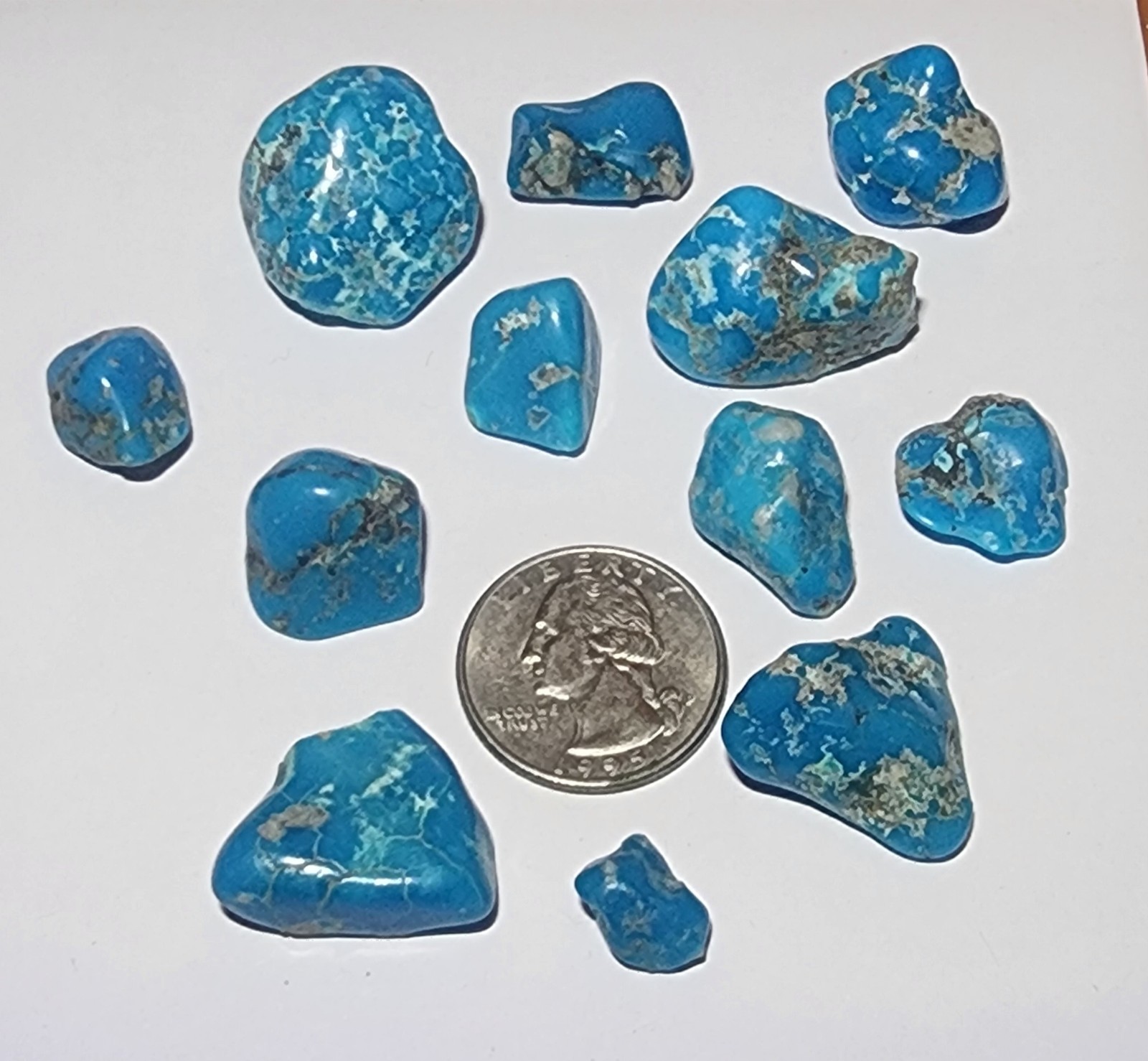 1/8th lb Stabilized Turquoise Stones, 55g/275ct Lots.