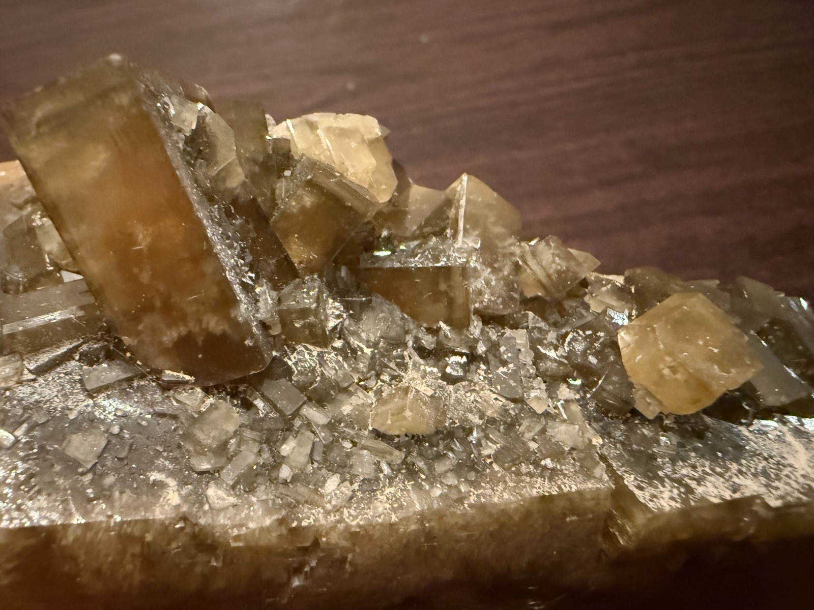 Golden Barite China 2+ Pounds Mineral Specimen With Stand