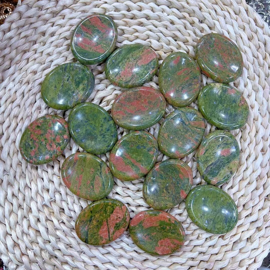 Wholesale! 50pcs Mix Crystal Oval Thumb Worry Stone Palm Stone Rei Healing Gift