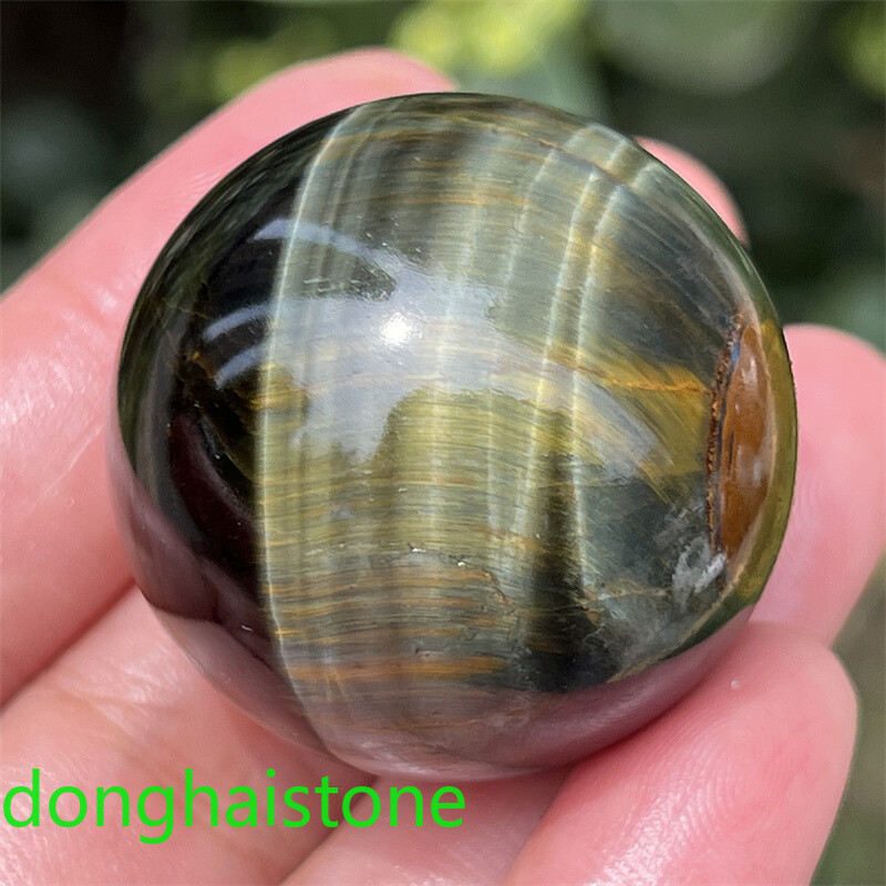 29mm+ 1pc Natural Blue Tiger’s Eye Jasper sphere quartz crystal Ball Healing 1pc