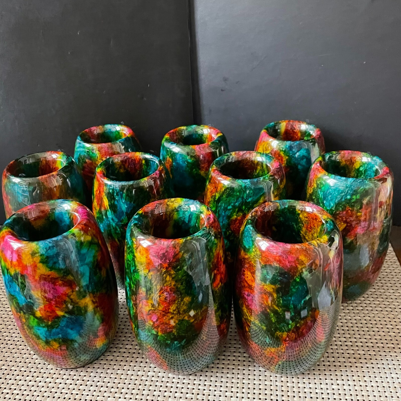 1pcs “Seven Colors Jade” vase specimen -Taiwan China about 1000g 128mm random