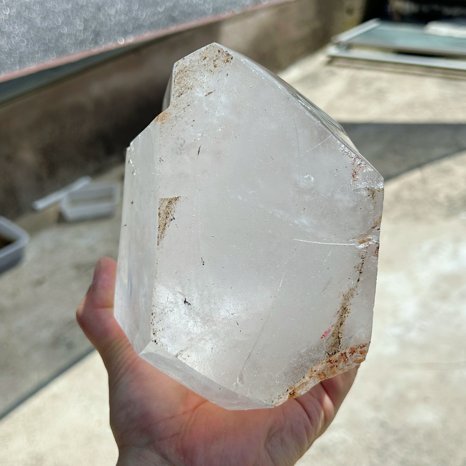 16.1LB Natural Clear Quartz With Phantom Crystal Double Point Healing A210