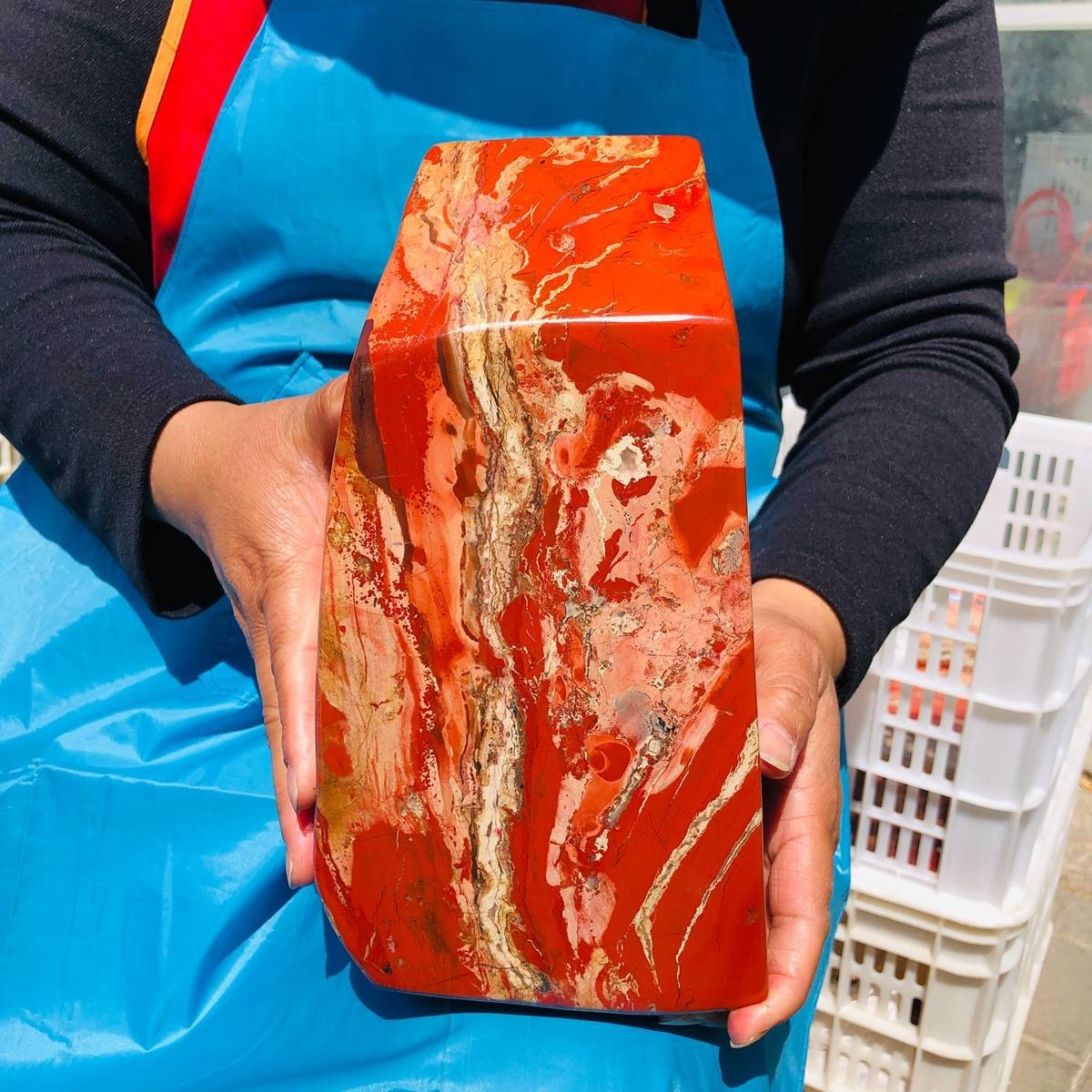 16.52LB Large Natural Red Jasper ore standard Quartz Crystal Healing Sample 4422