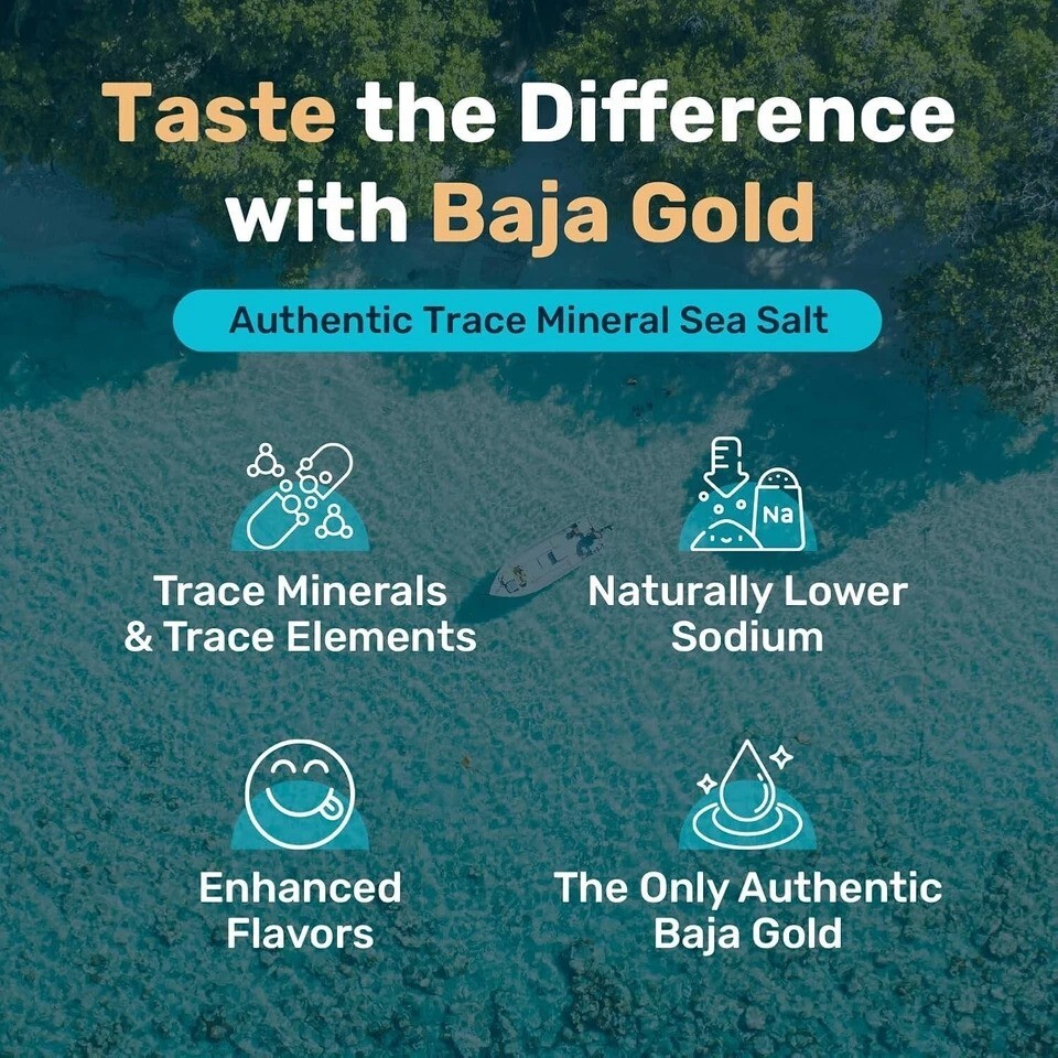 Baja Gold Mineral Sea Salt Natural Grain Crystals 1 Lb. Bag 1 Pound (Pack of 1)