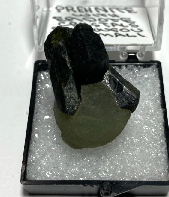 Prehnite ball with Epidote crystals Thumbnail from Mali
