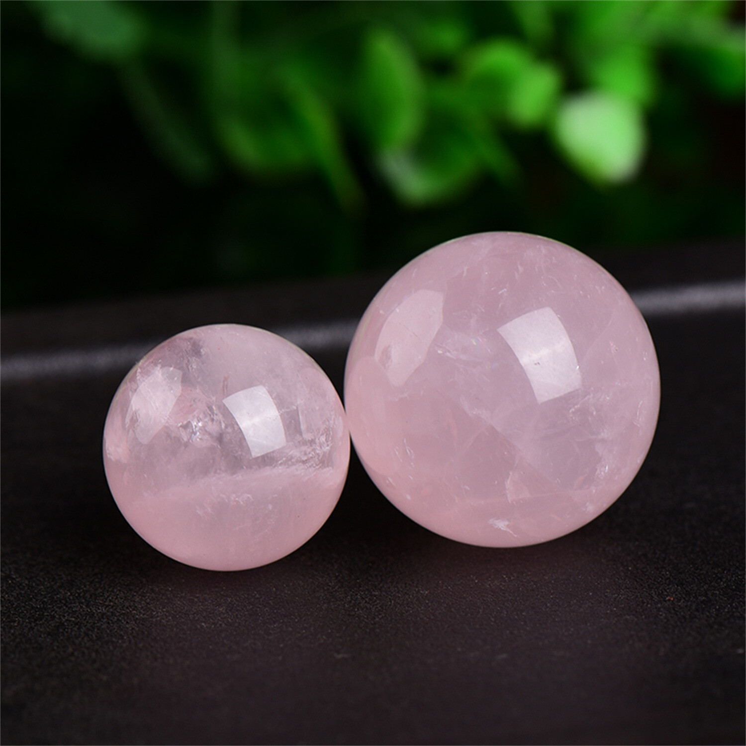 40MM Natural Rose Quartz Crystals Gemstone Reiki Healing Stone Sphere Ball Globe