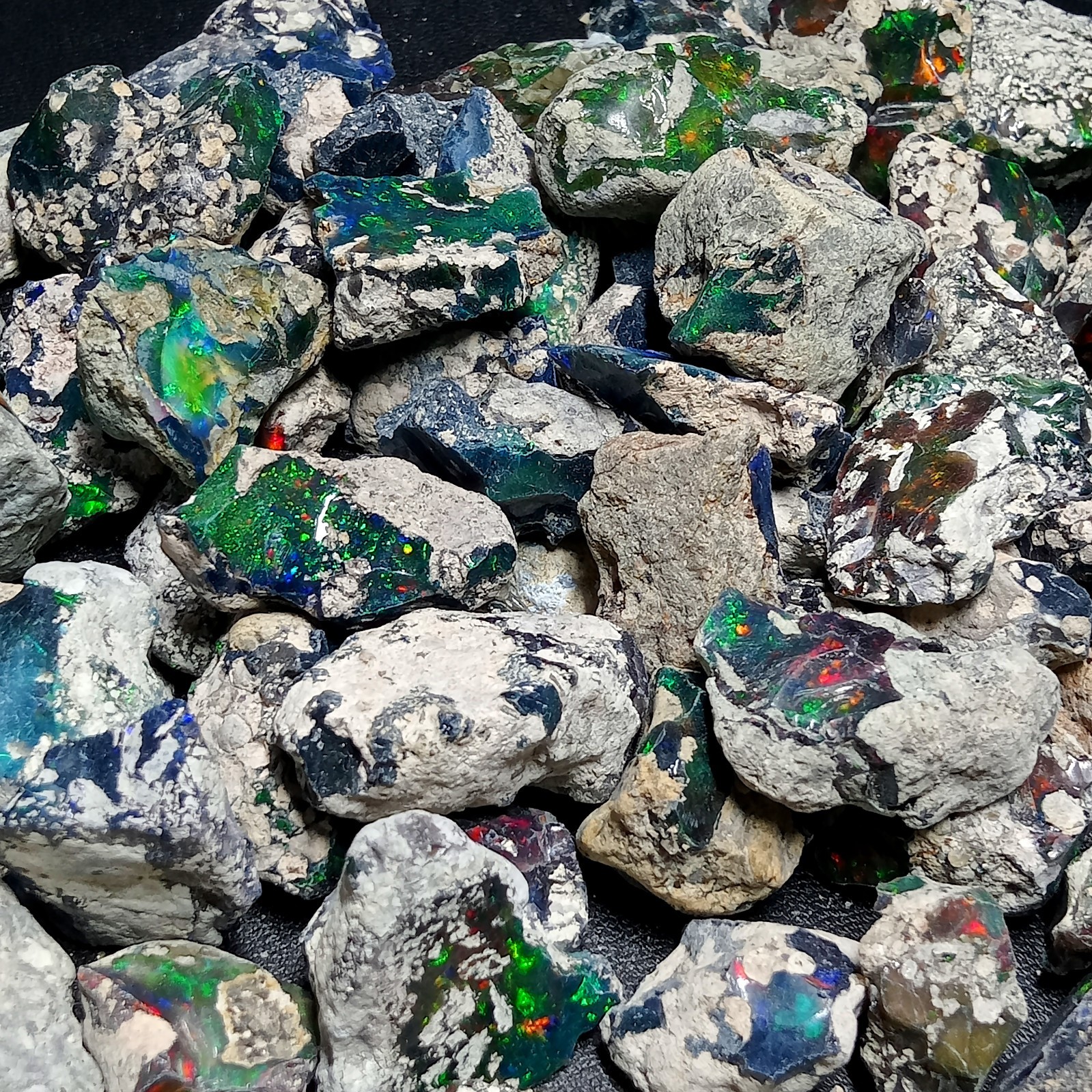Huge Black Smoked Opal Rough 200ct Lot – AAA+ Quality Ethiopian Black Opal Rough