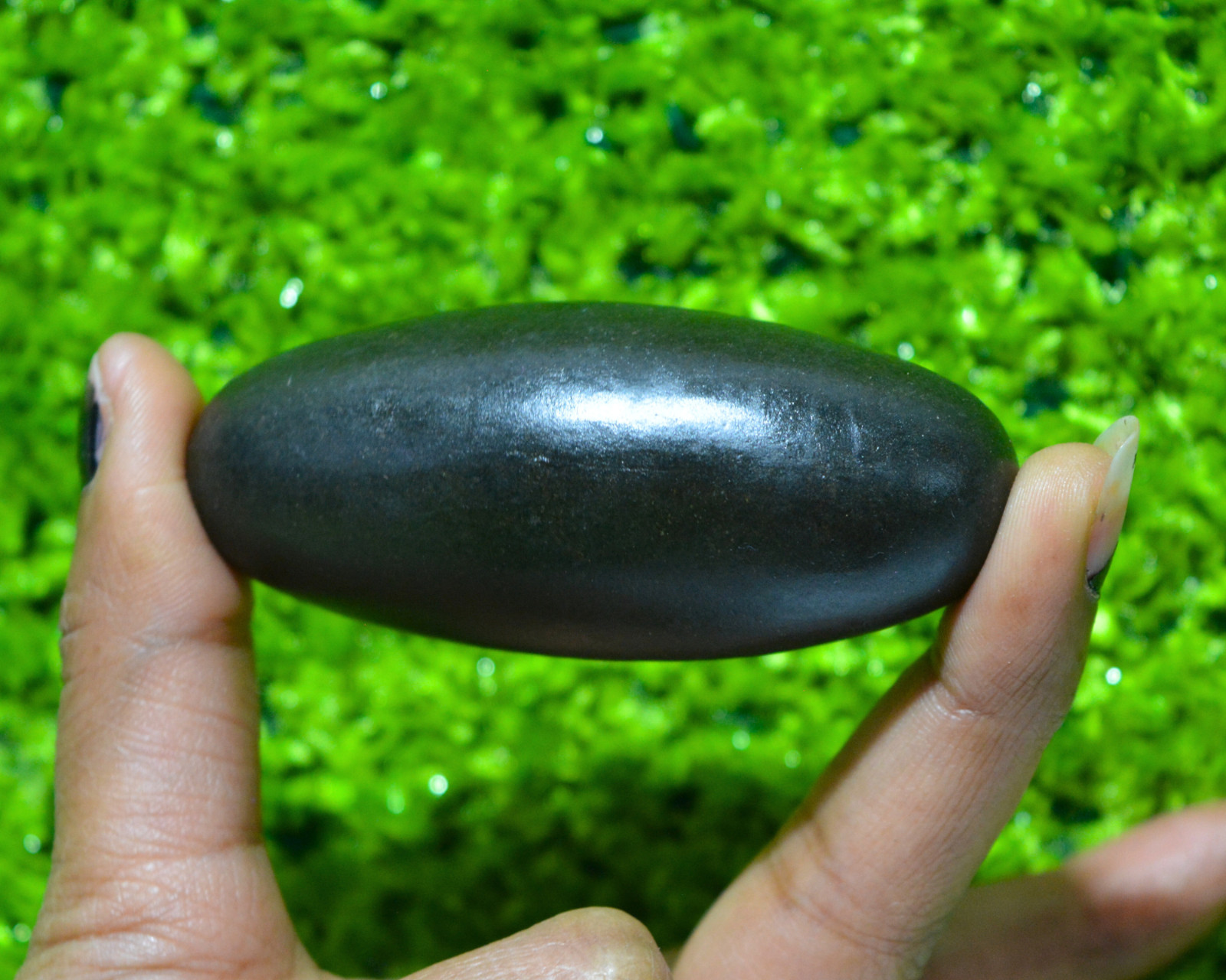 2.5″ Black Narmada Shivling | Sacred Narmadeshwar Stone for Puja & Home Temple