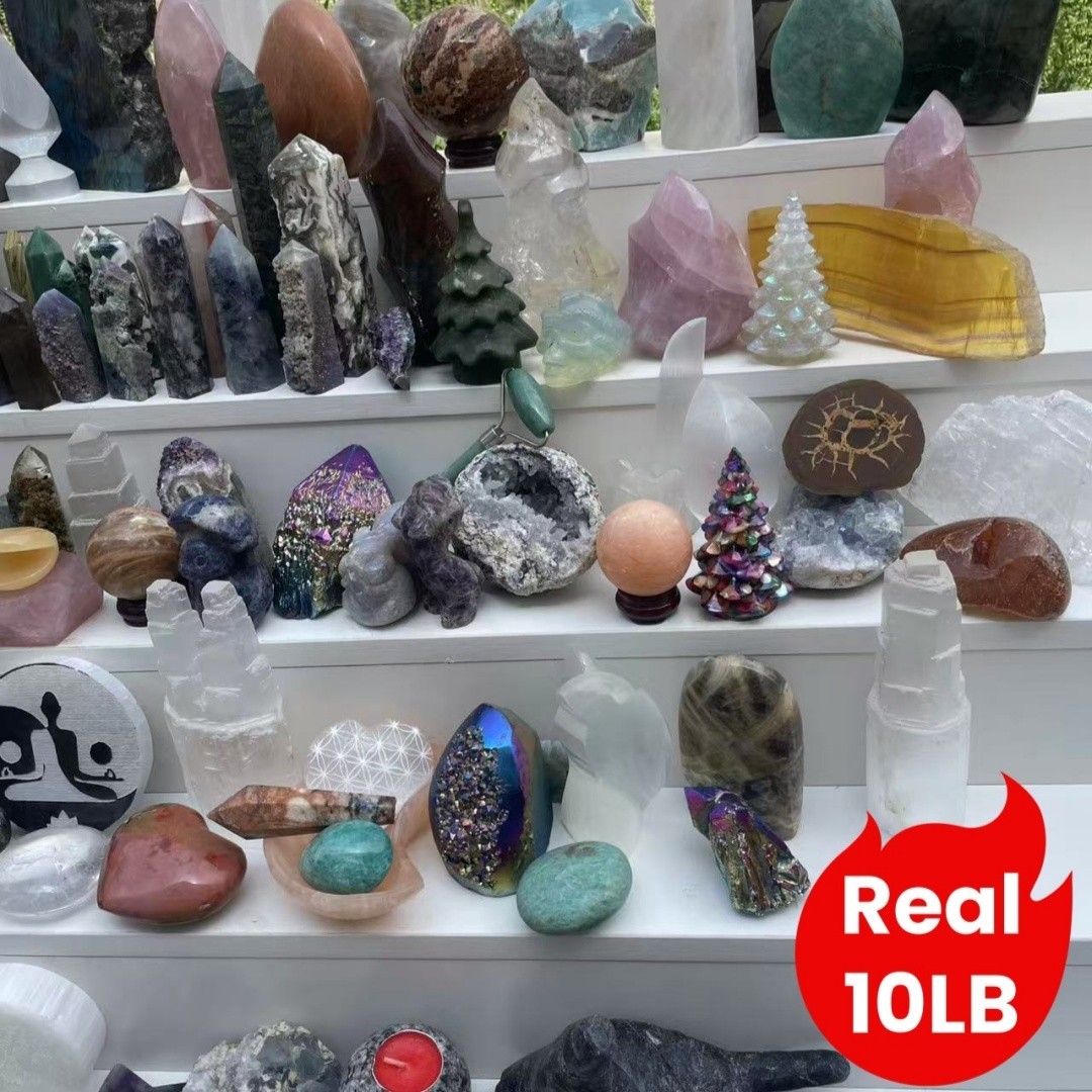 10LB Natural Crystal Bulk Lot Mixed Stones Rough Crystals Wholesale USA