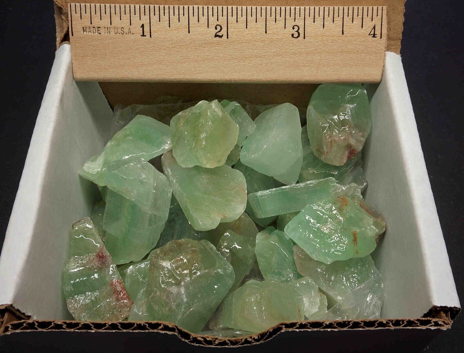 Green Calcite Box 1/2 Lb Bright Green Natural Crystal Chunks Mineral Specimens