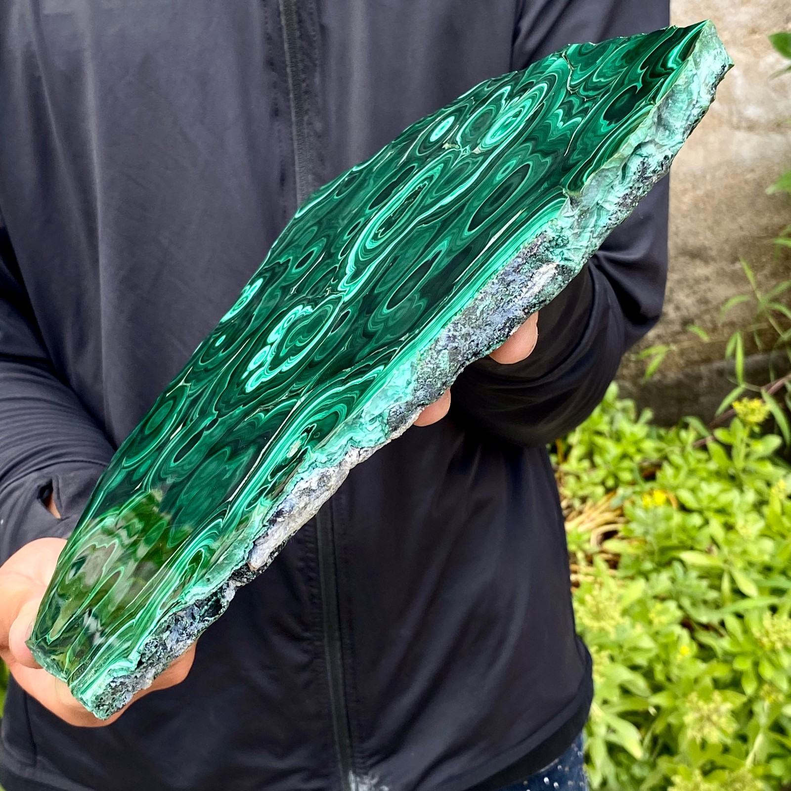 5.59LB Natural Green Malachite Slab Quartz Crystal Slice Ore Specimen Healing