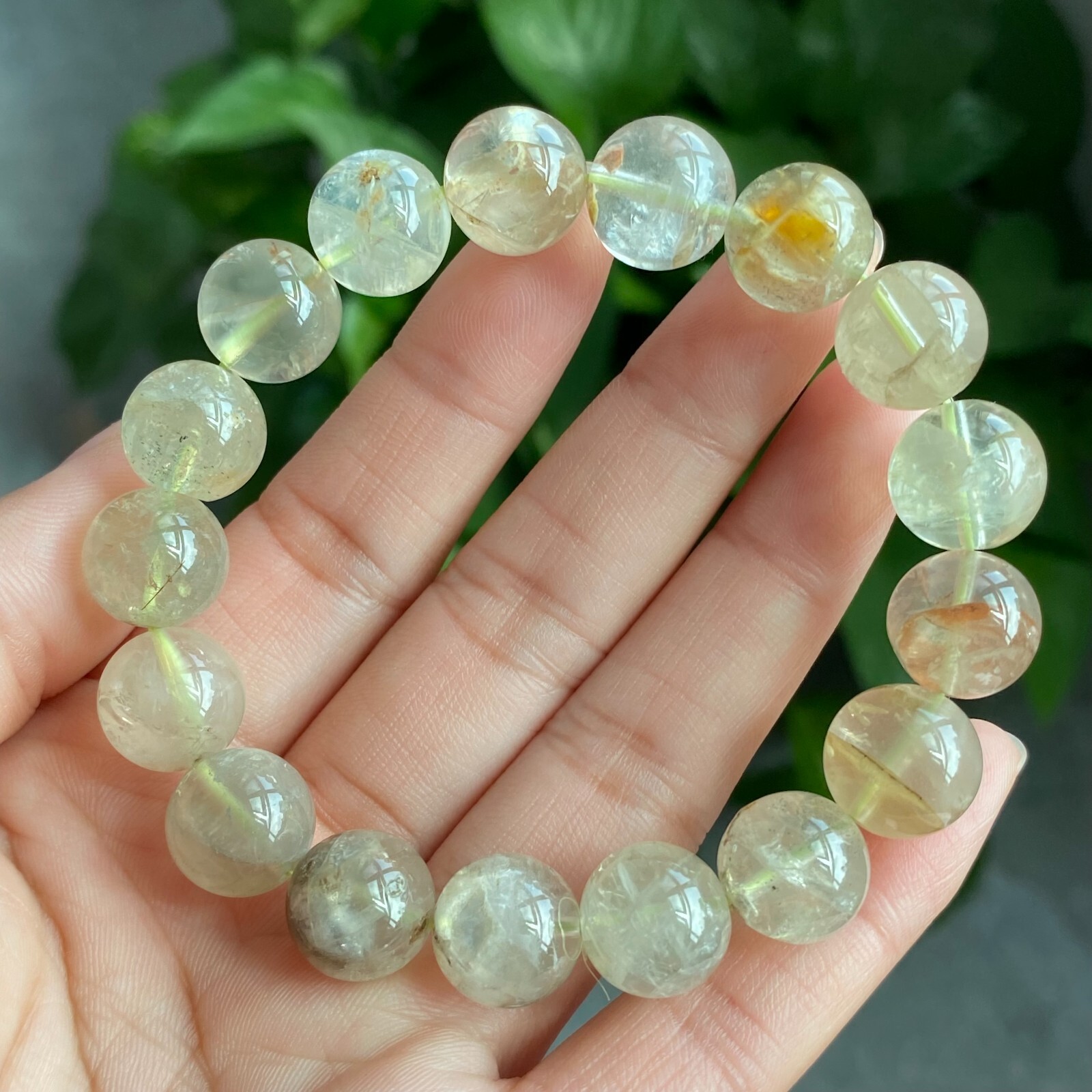 12mm Genuine Natural Cat’s Eye Feldspar Crystal Round Beads Bracelet 1315