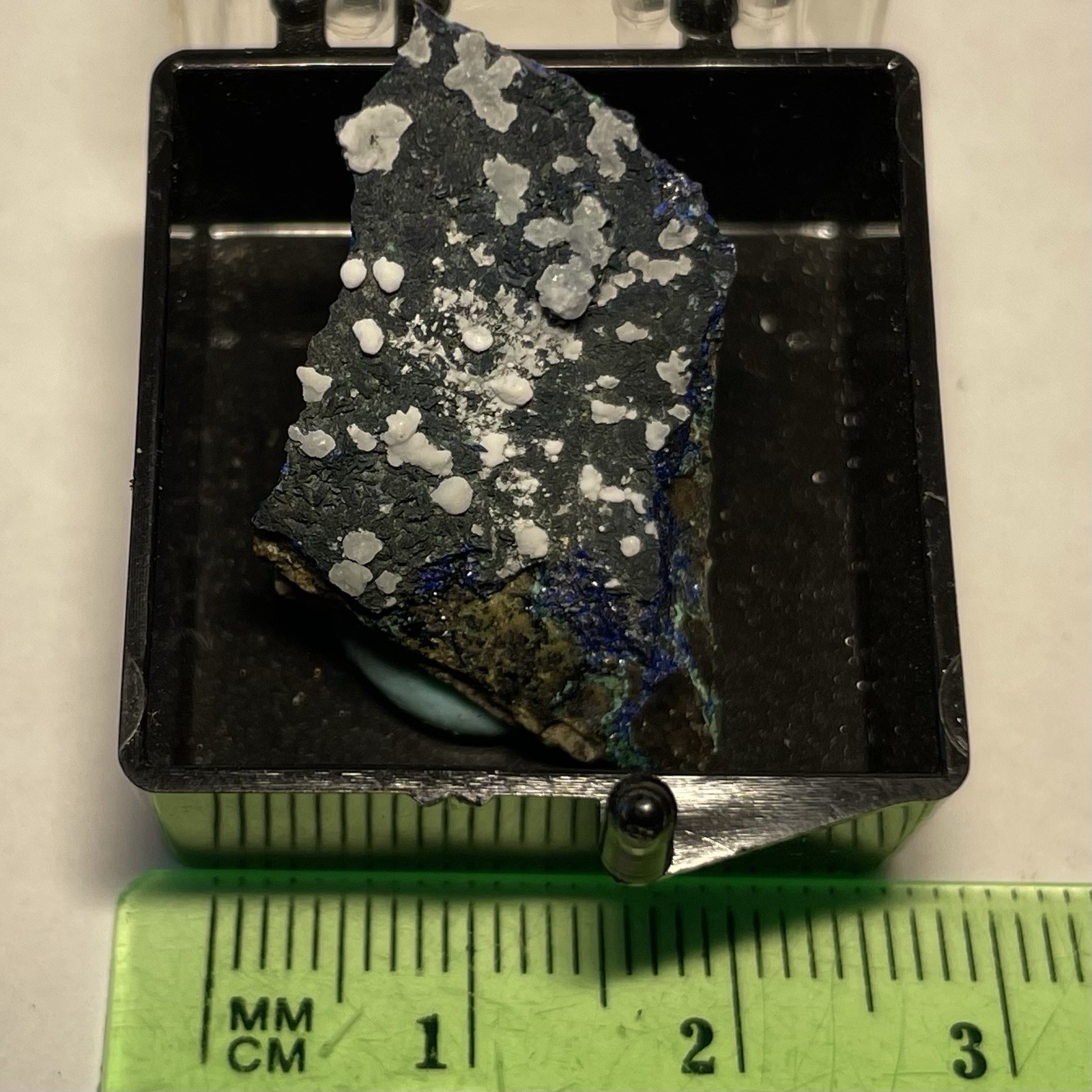 Azurite W/ Unknown White from Morenci ARIZONA USA